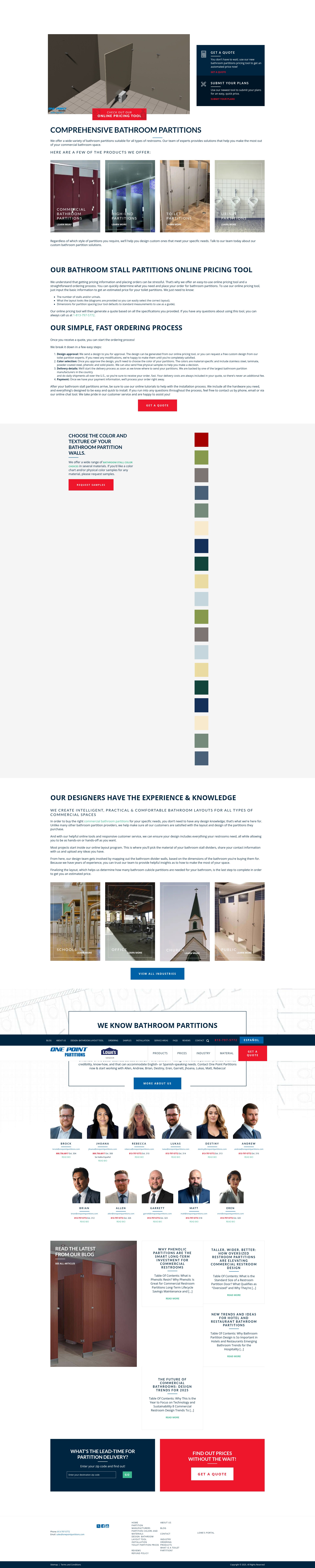 Screenshot of onepointpartitions.com