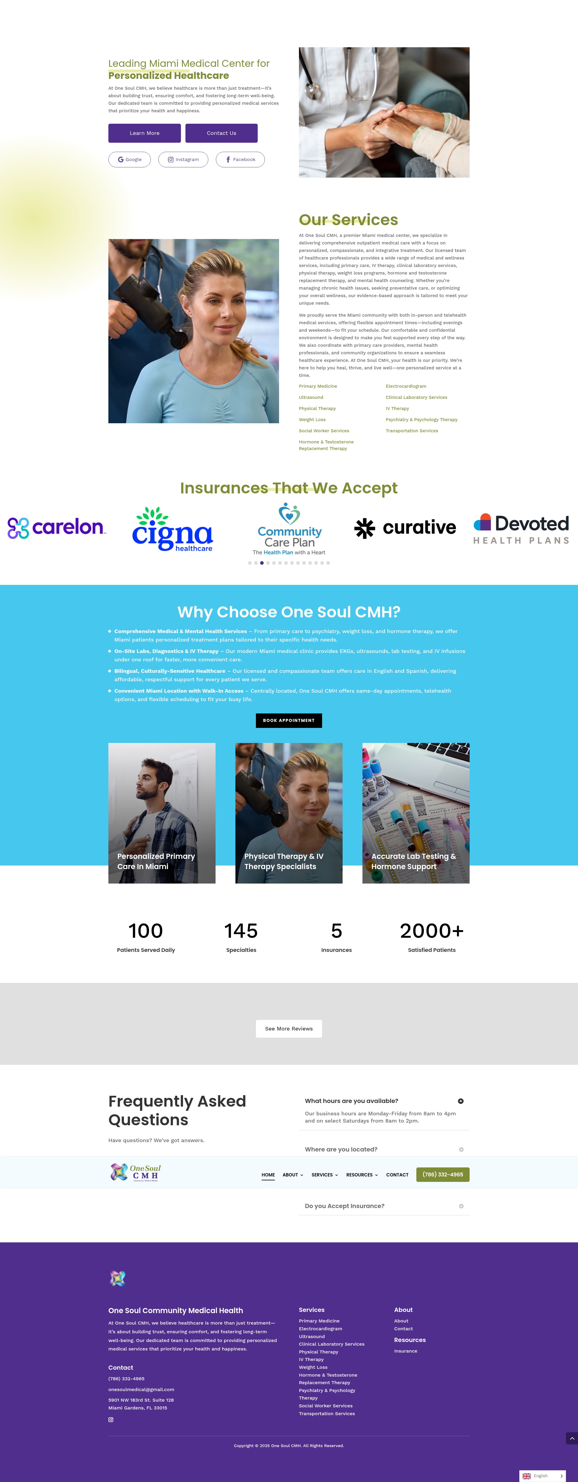 Screenshot of onesoulcmh.com