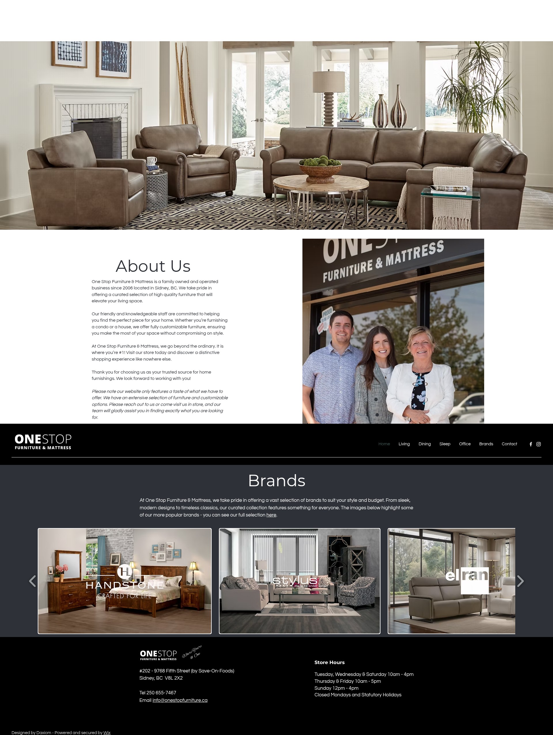 Screenshot of onestopfurniture.ca
