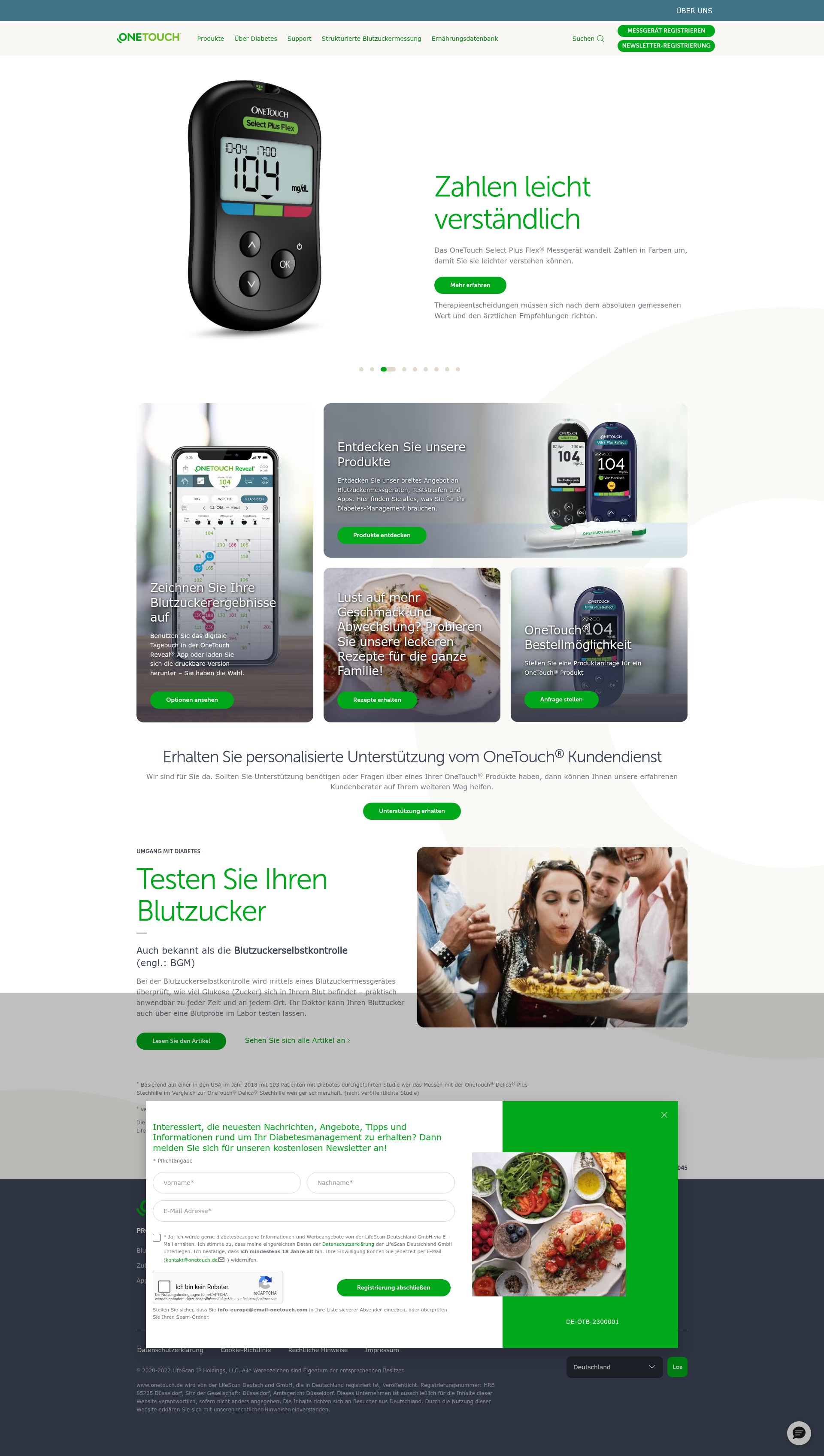 Screenshot of onetouch.de