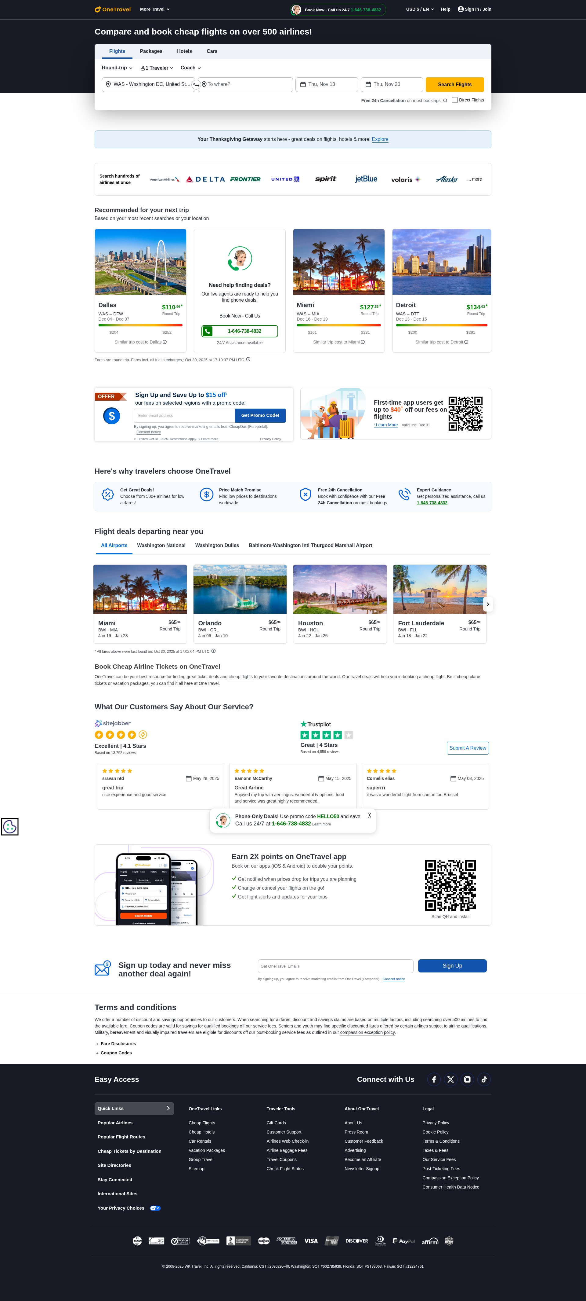 Screenshot of onetravel.com