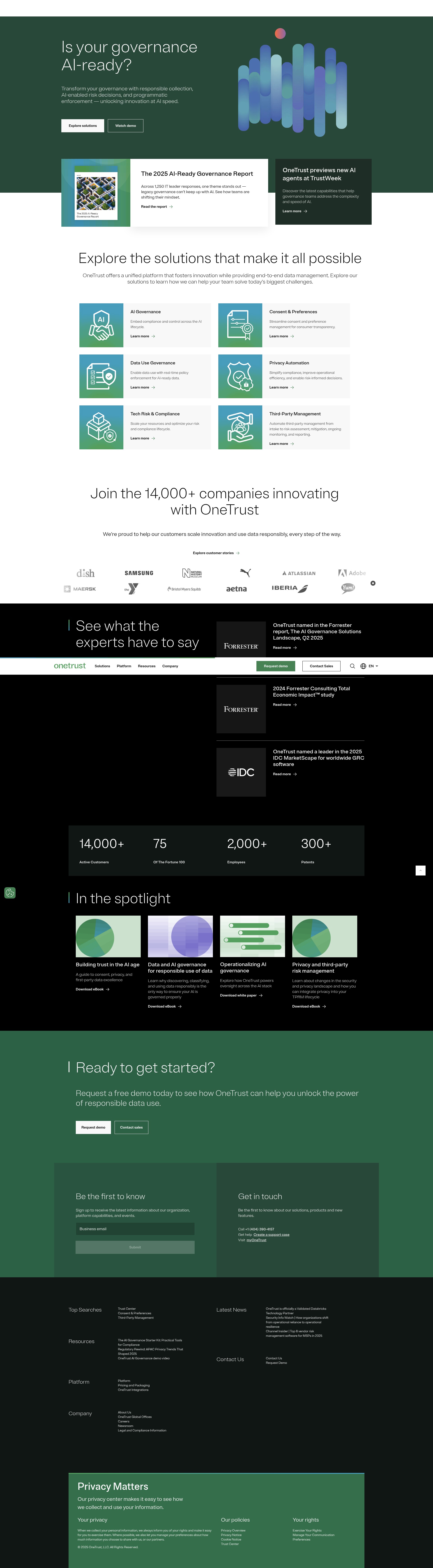 Screenshot of onetrust.com