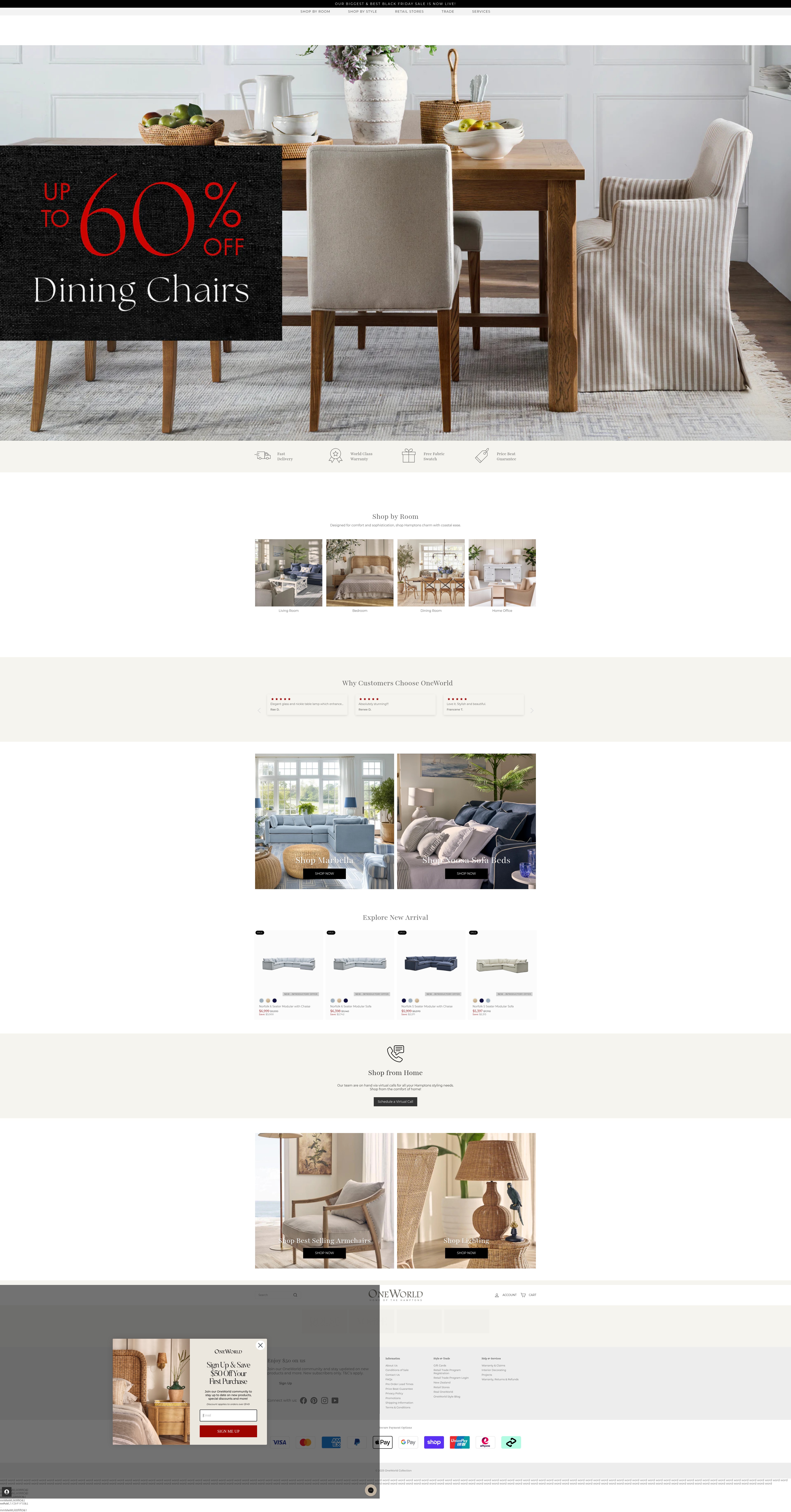 Screenshot of oneworldcollection.com.au