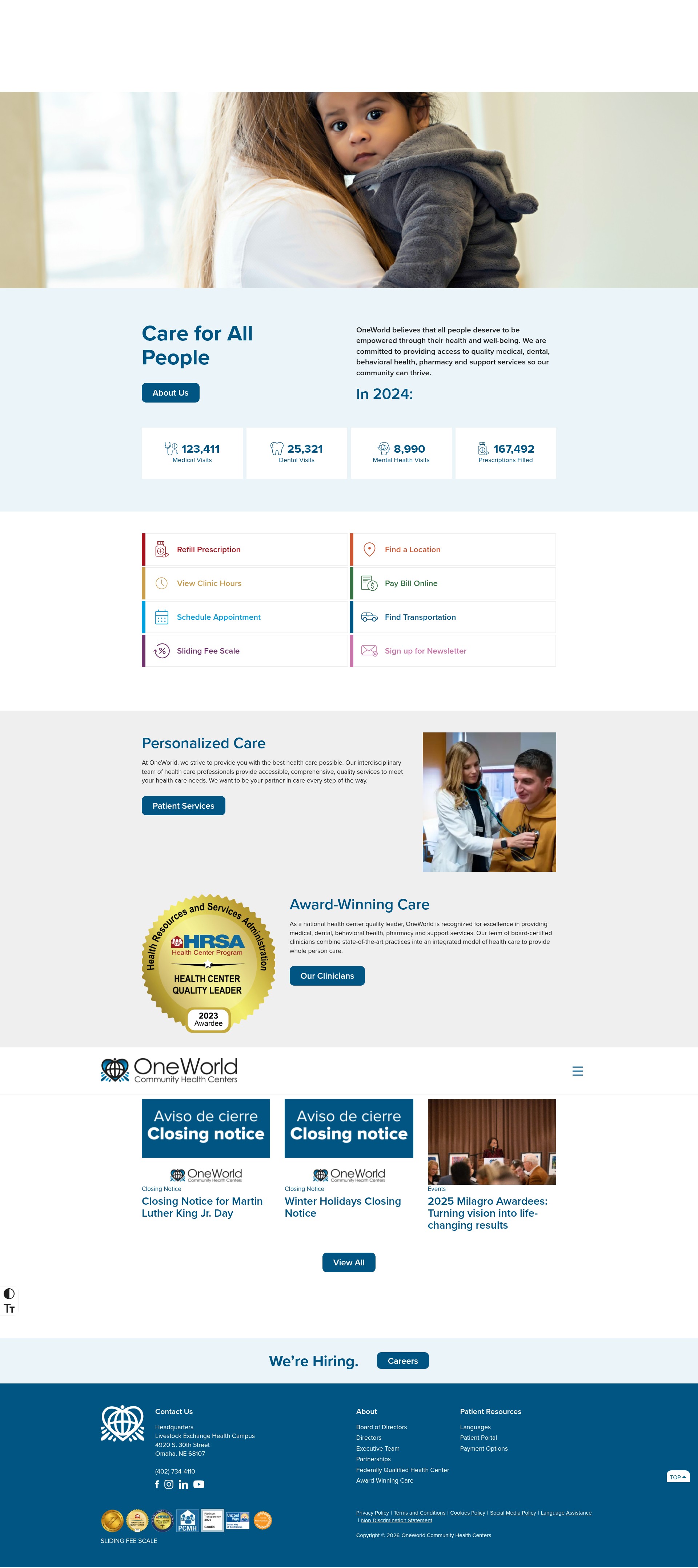 Screenshot of oneworldomaha.org