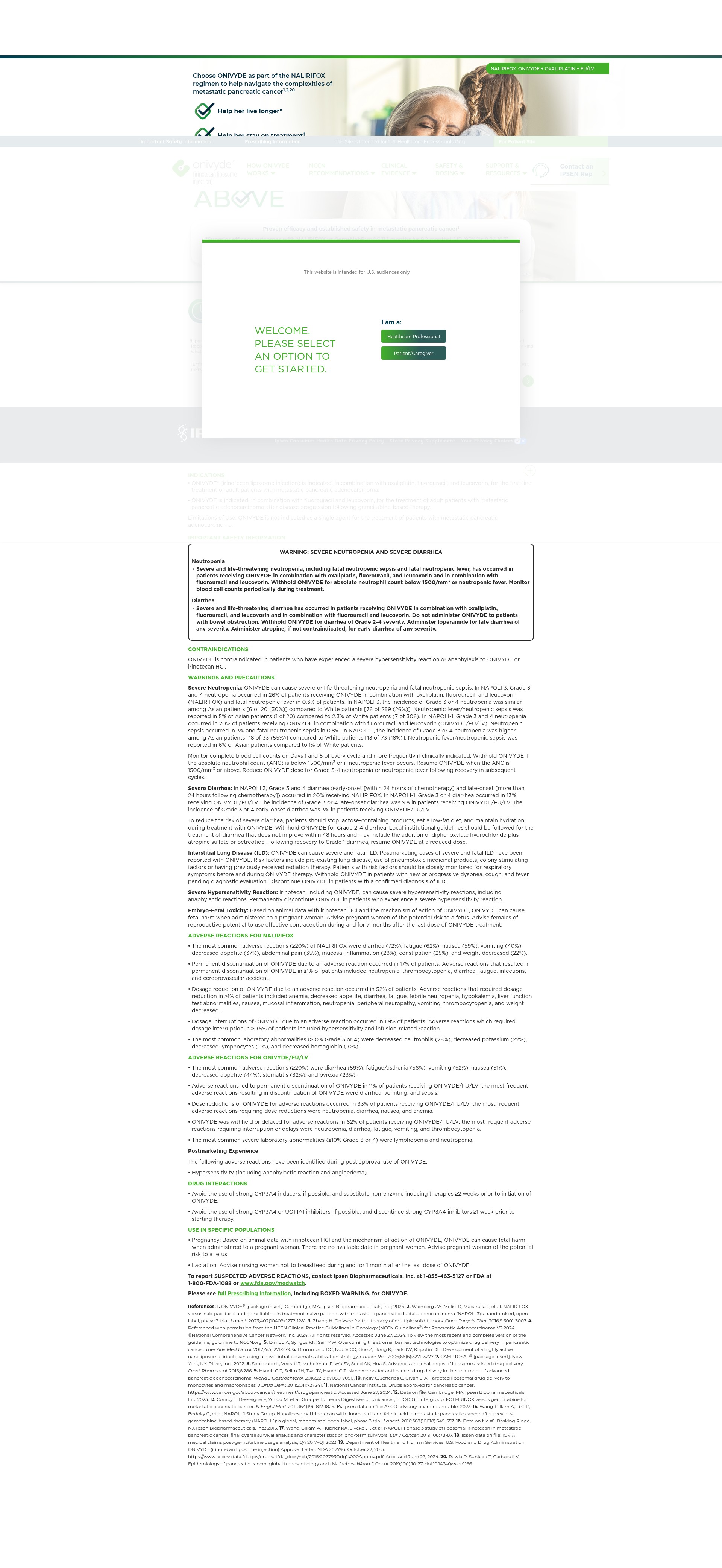 Screenshot of onivyde.com