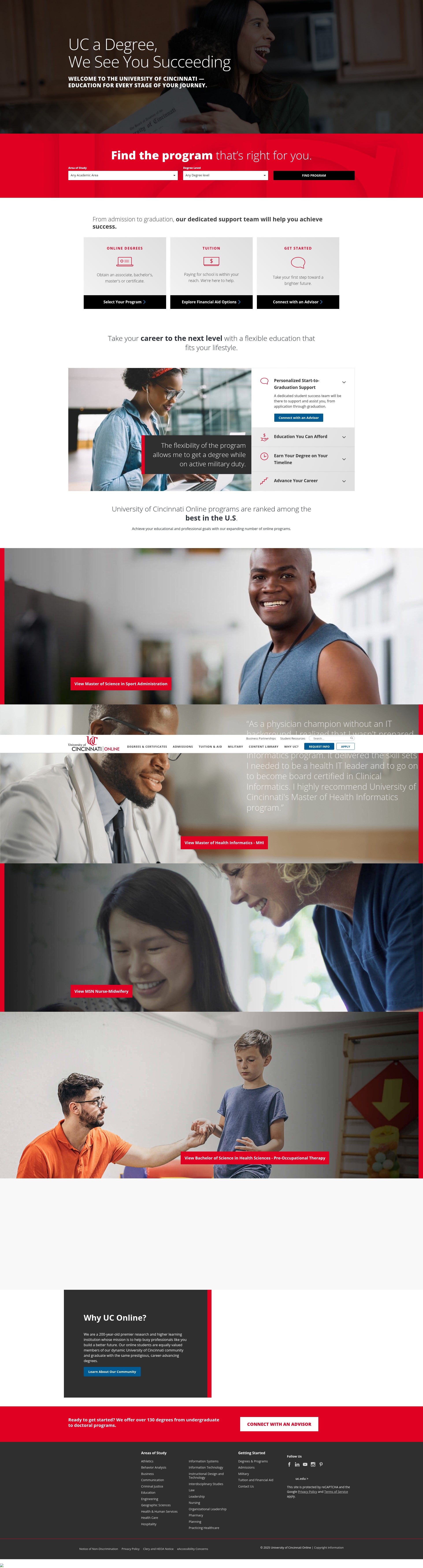Screenshot of online.uc.edu