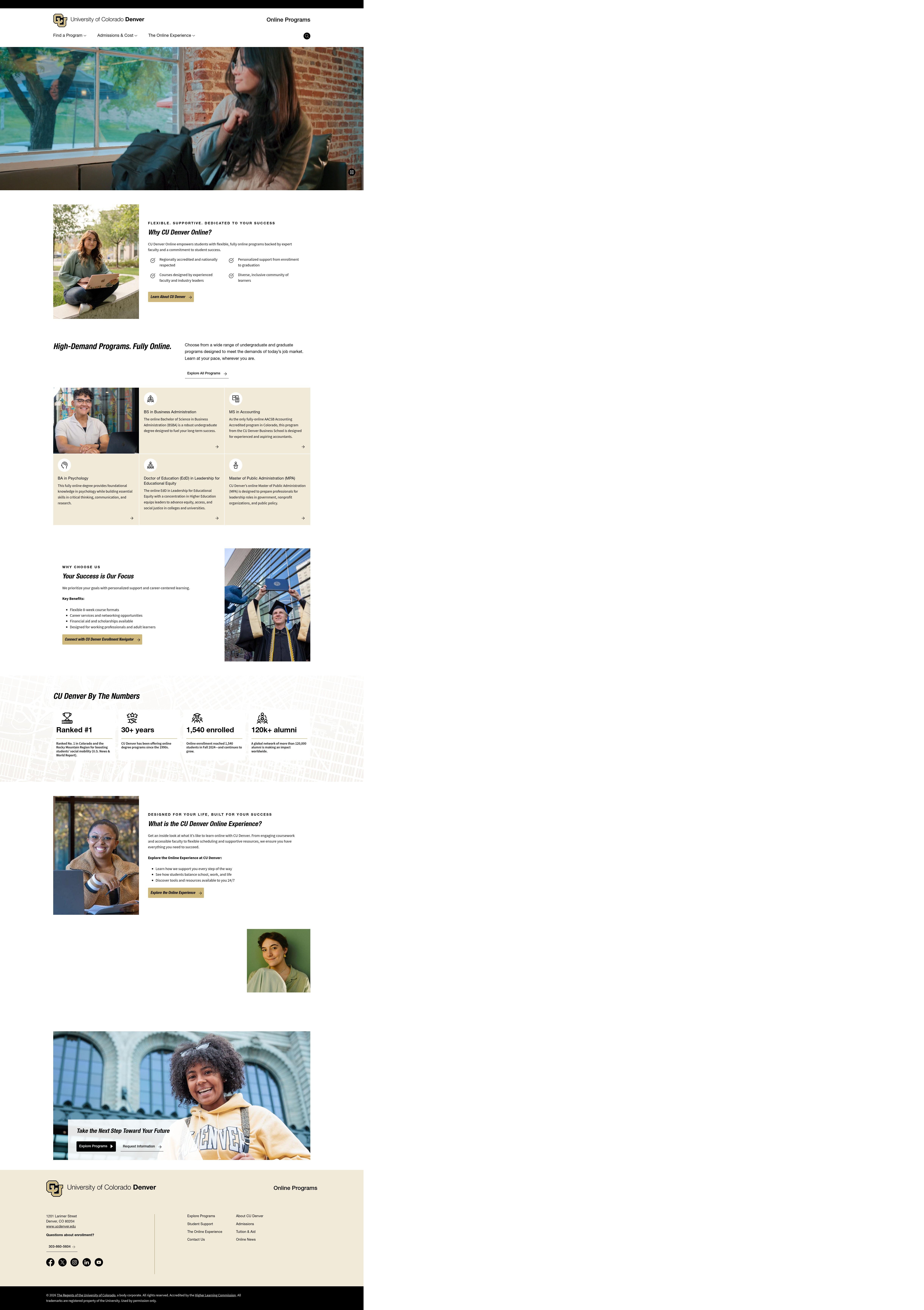 Screenshot of online.ucdenver.edu