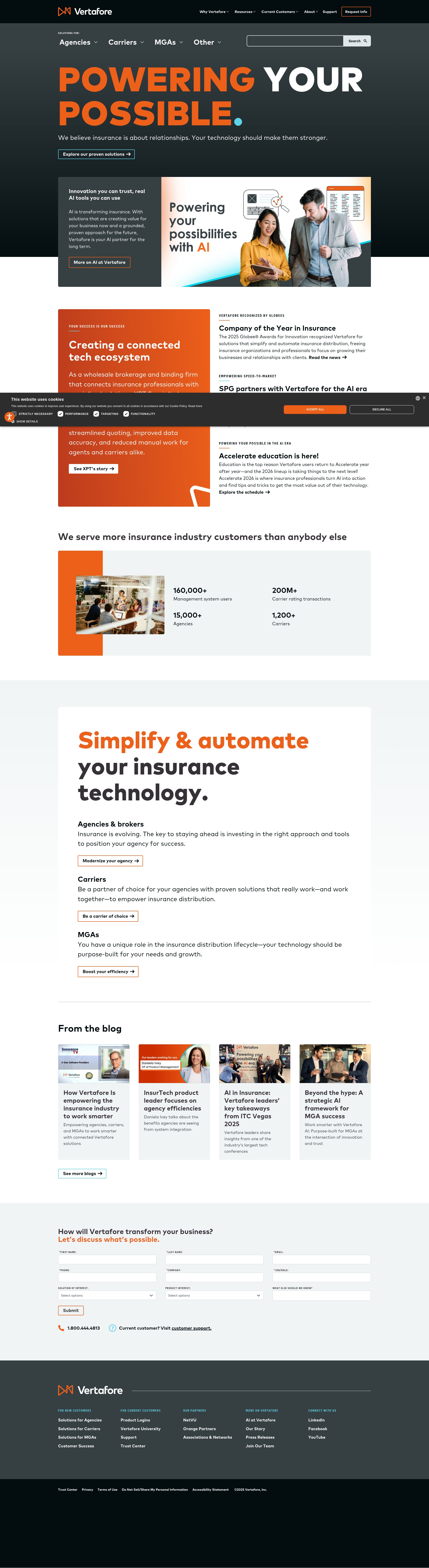 Screenshot of online.vertafore.com