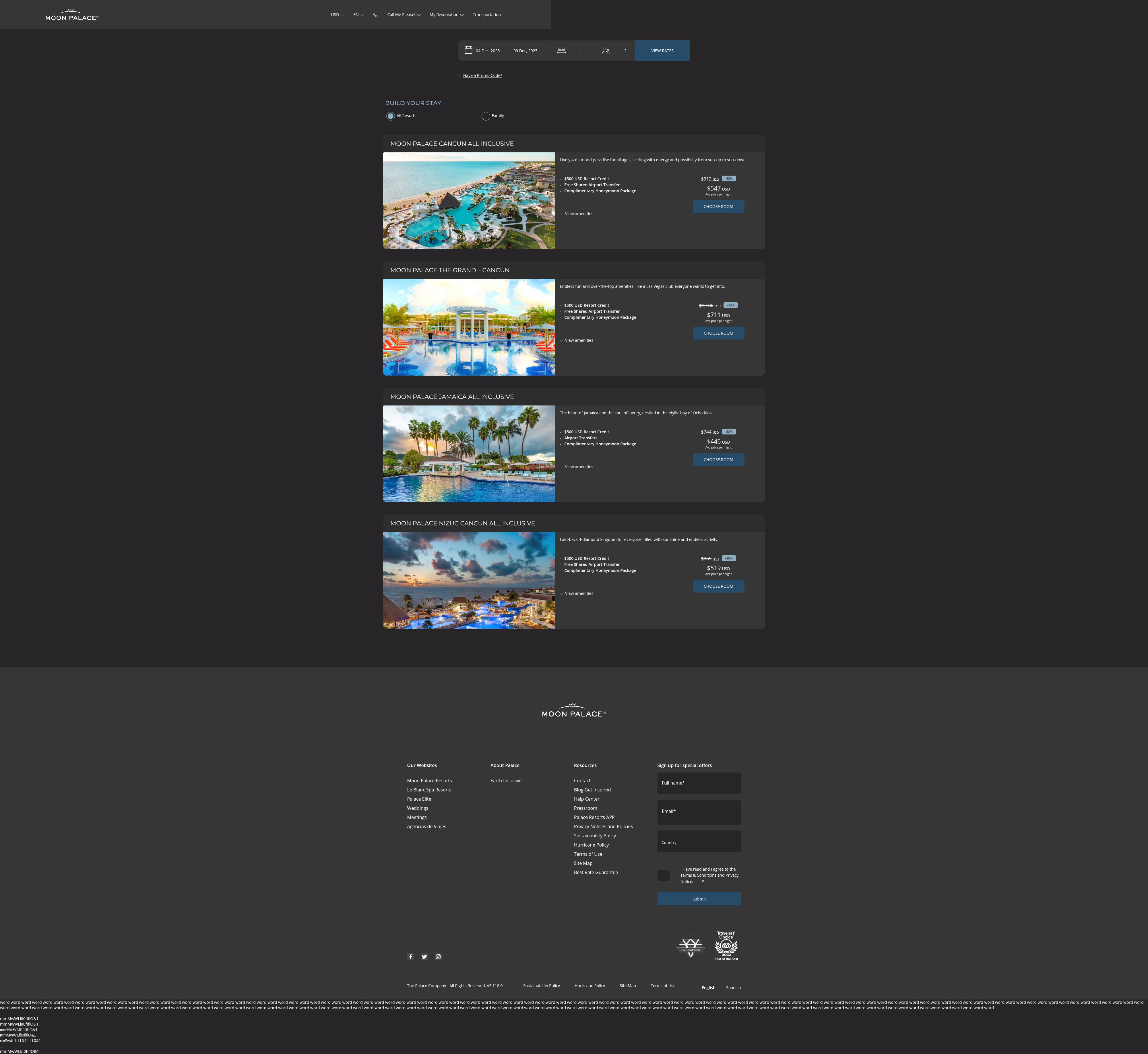 Screenshot of onlinebookingspr.moonpalace.com