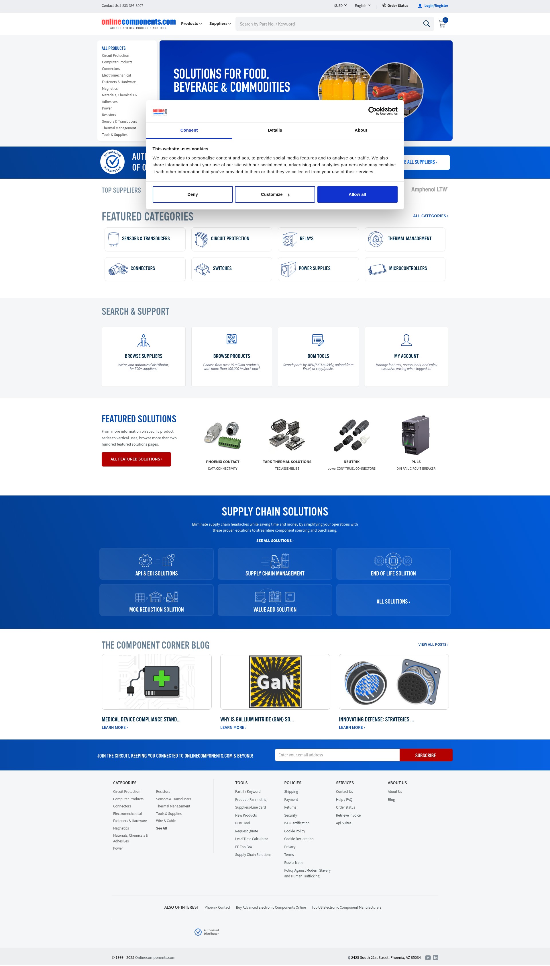 Screenshot of onlinecomponents.com