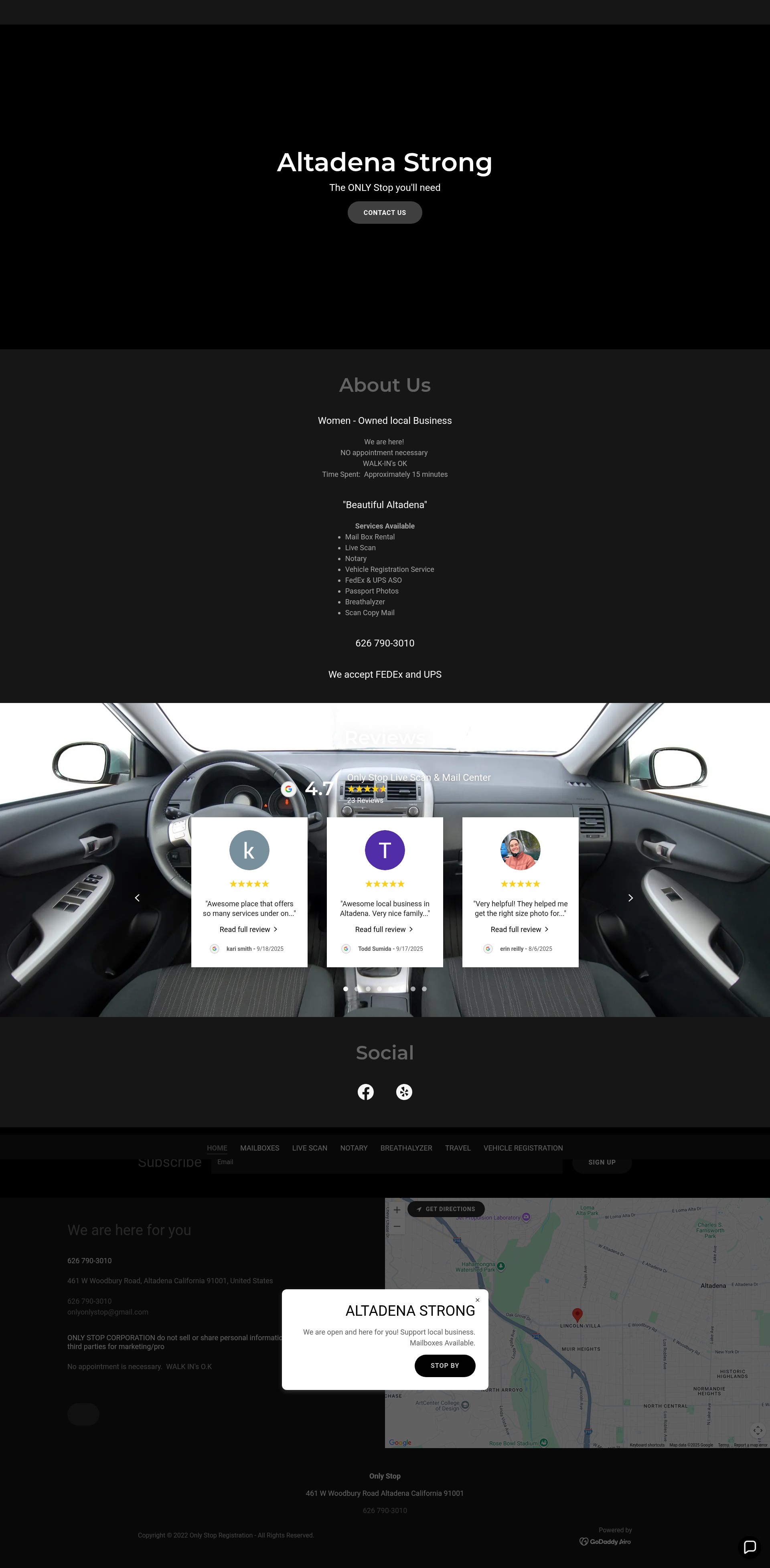 Screenshot of onlystopregistration.com