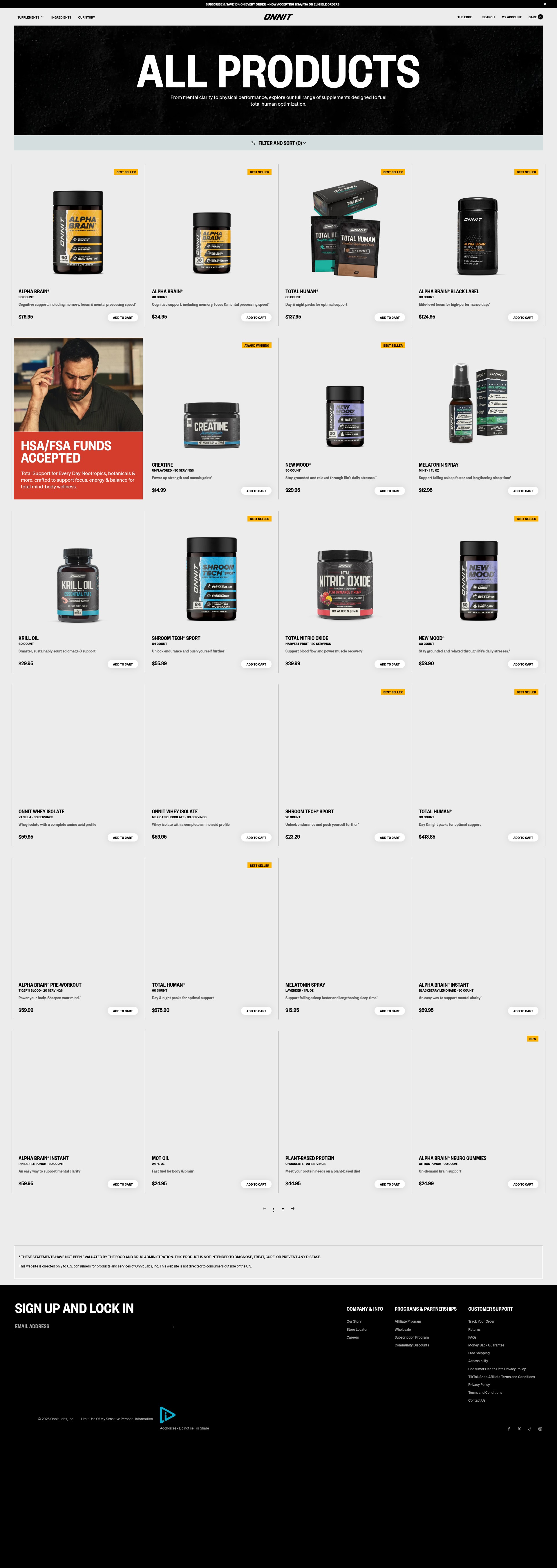 Screenshot of onnit.com