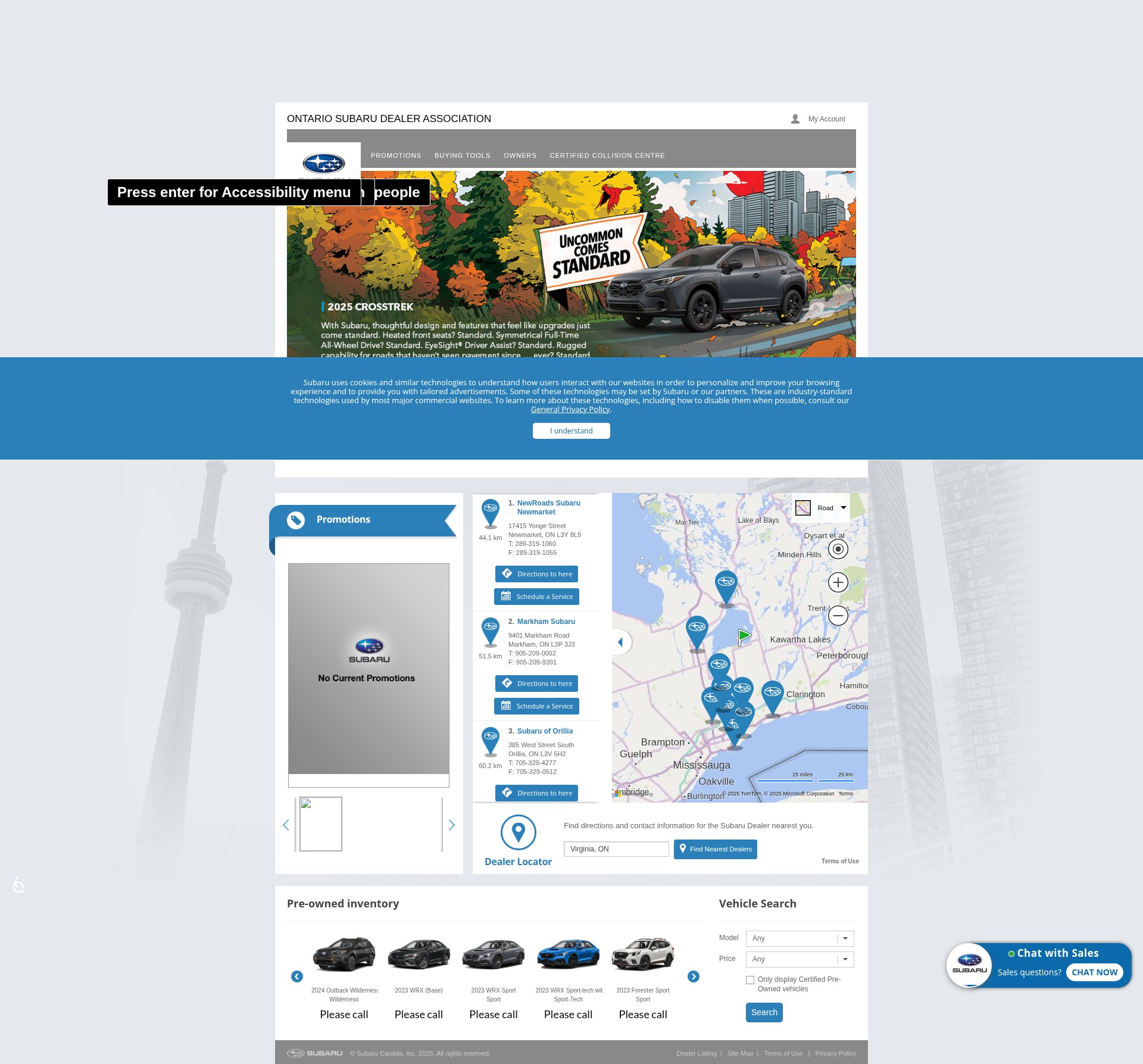 Screenshot of ontario.subarudealer.ca