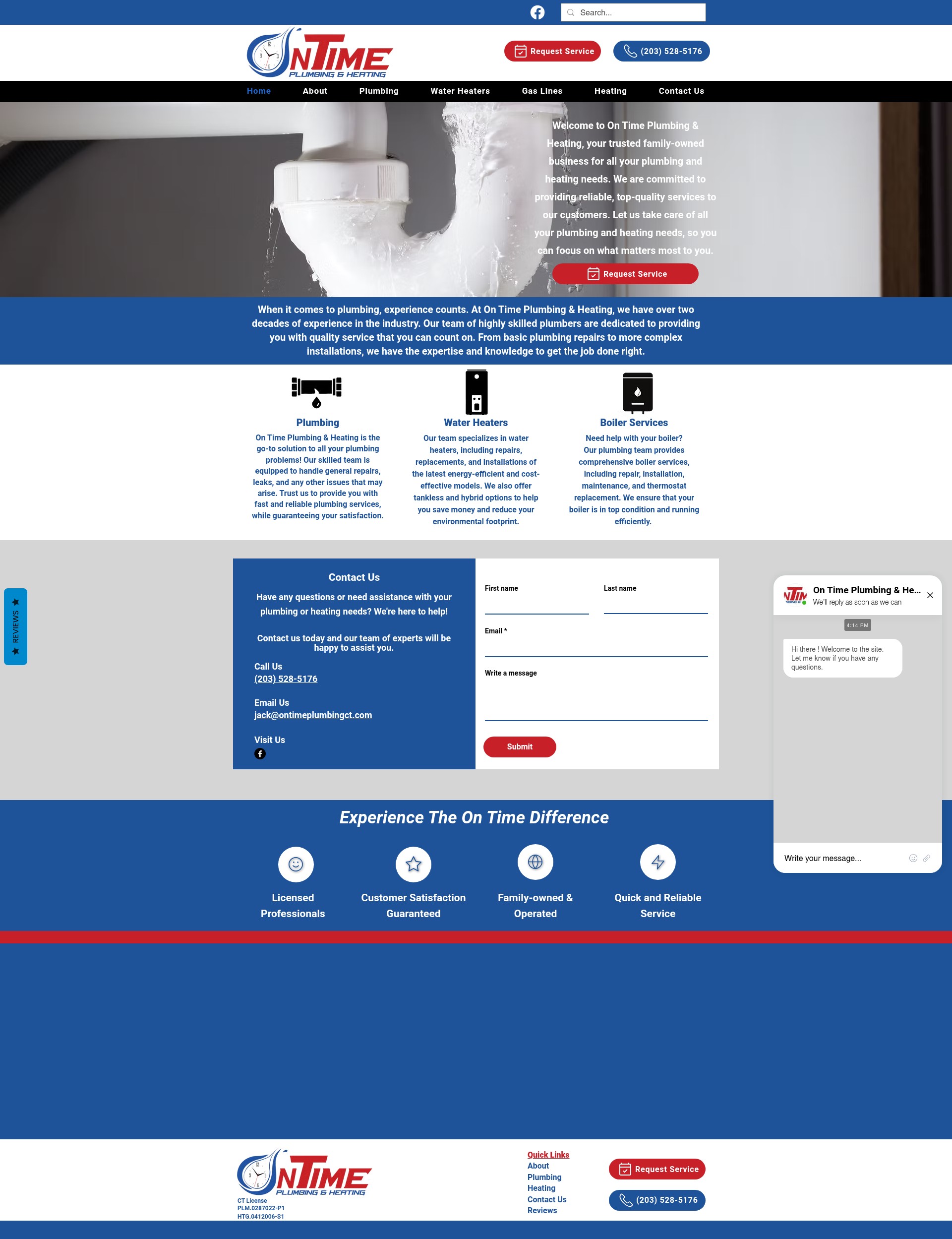 Screenshot of ontimeplumbingct.com