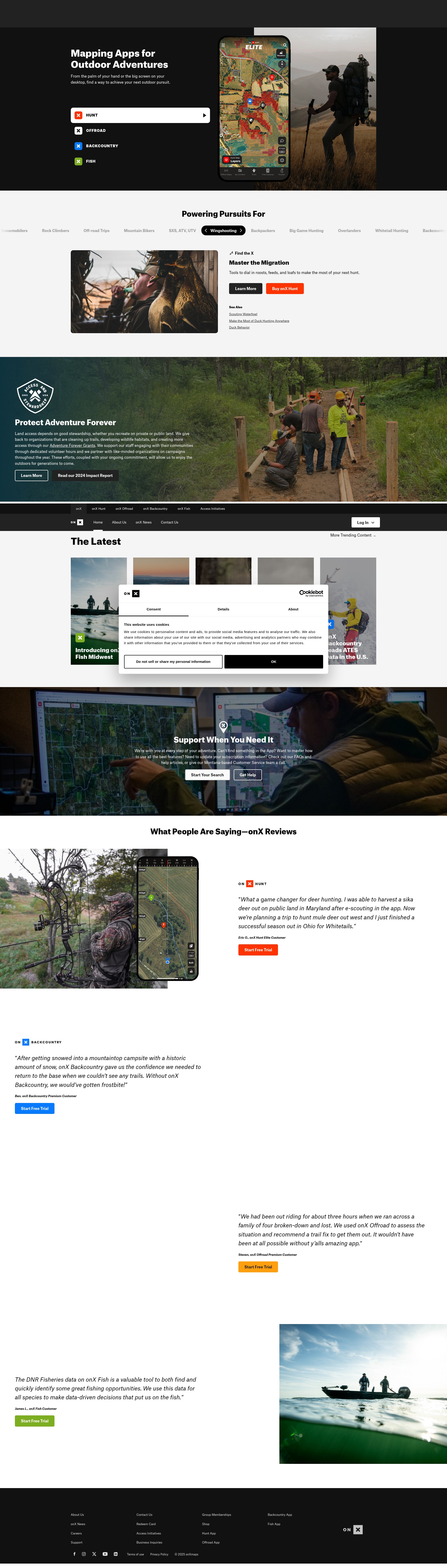 Screenshot of onxmaps.com