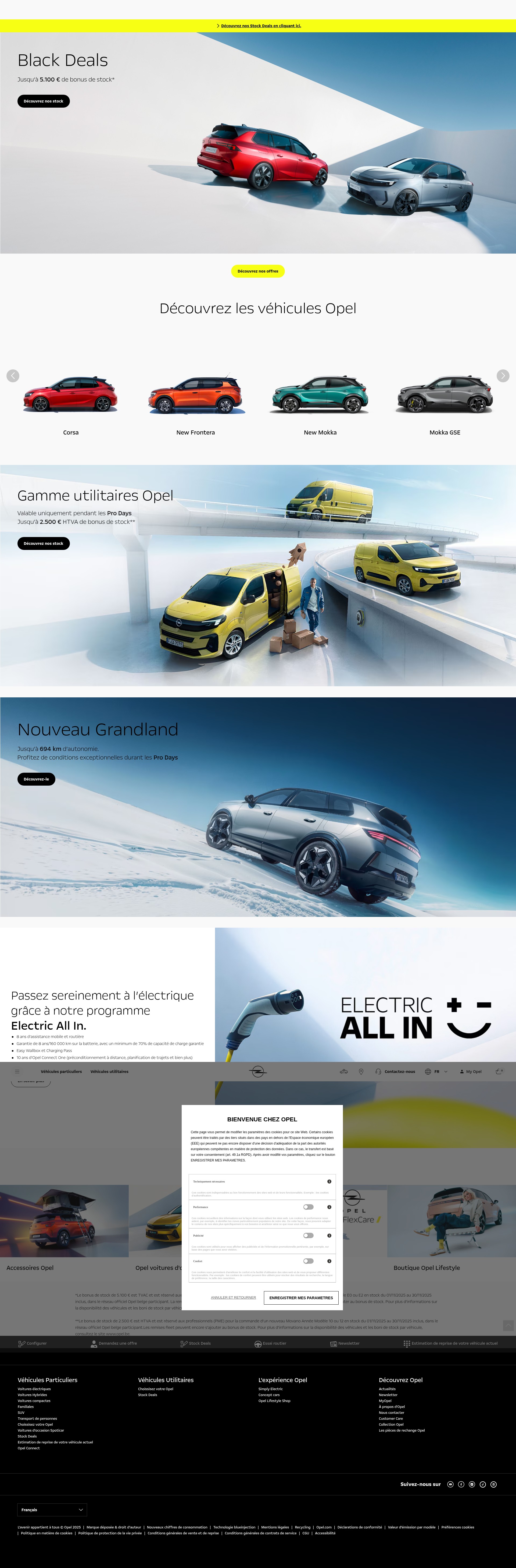 Screenshot of opel.be