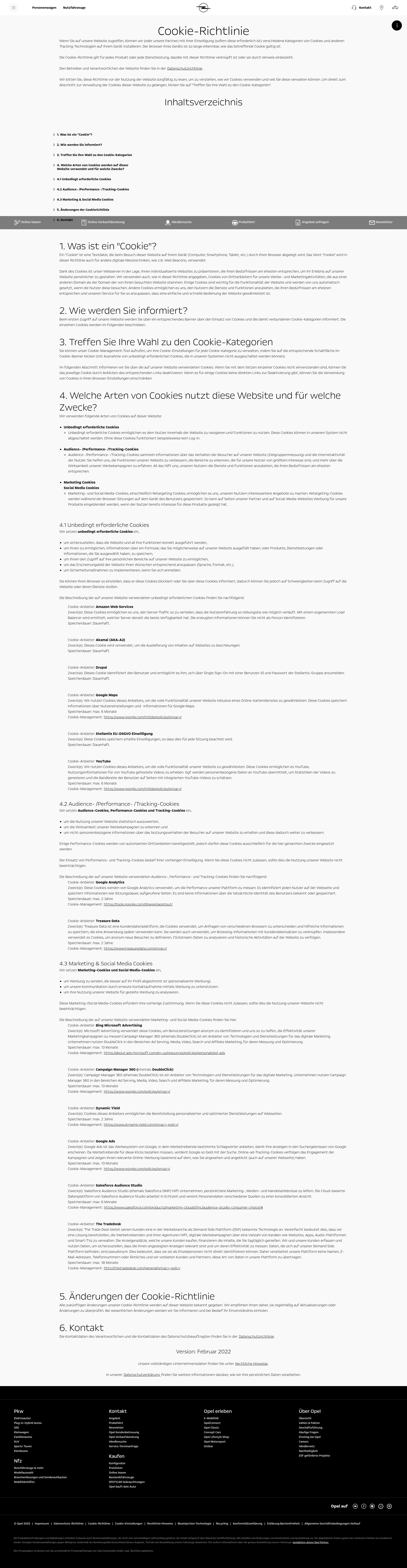 Screenshot of opel.de