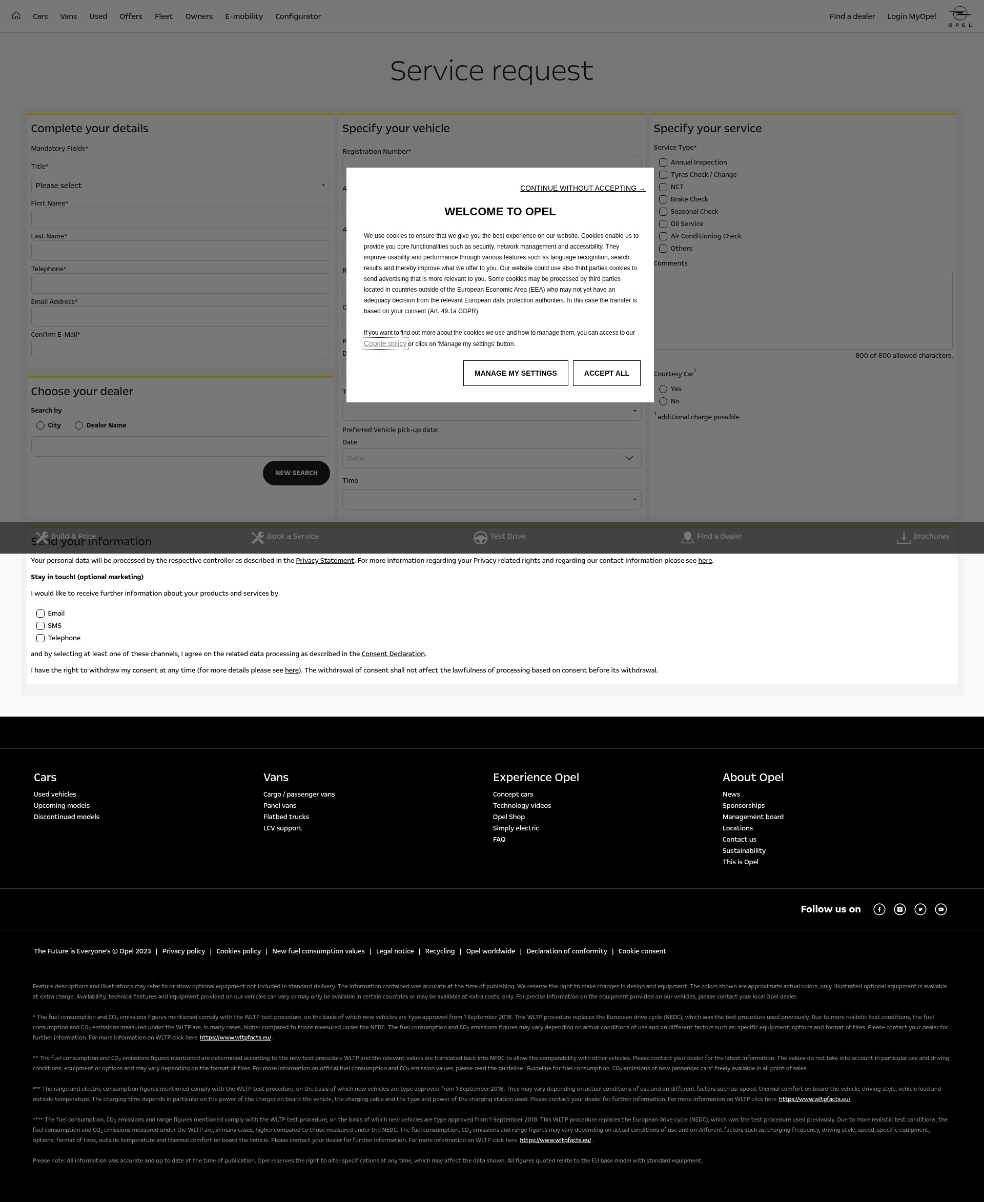 Screenshot of opel.ie