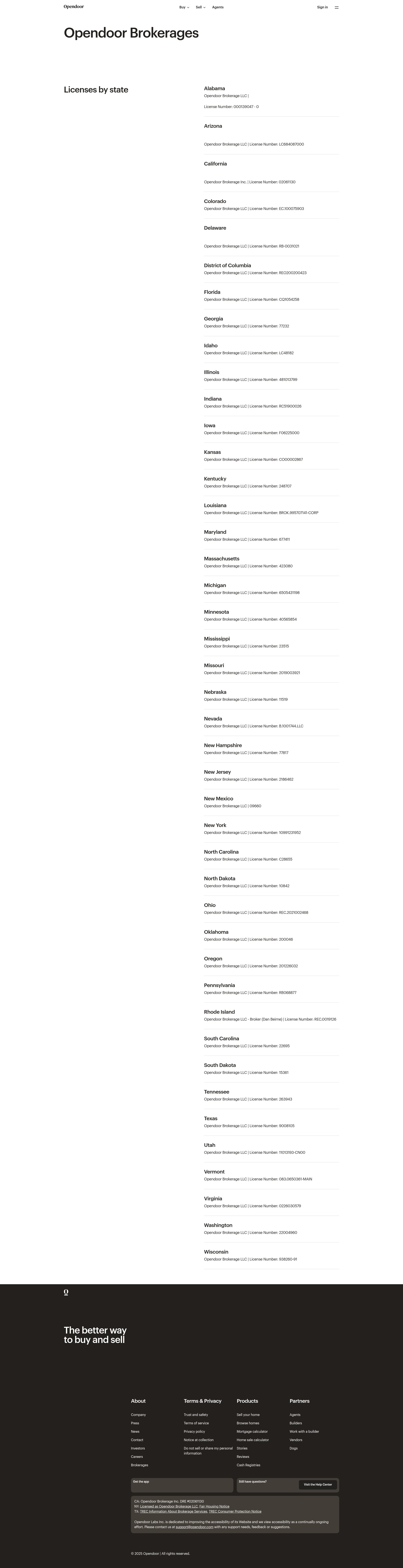 Screenshot of opendoor.com