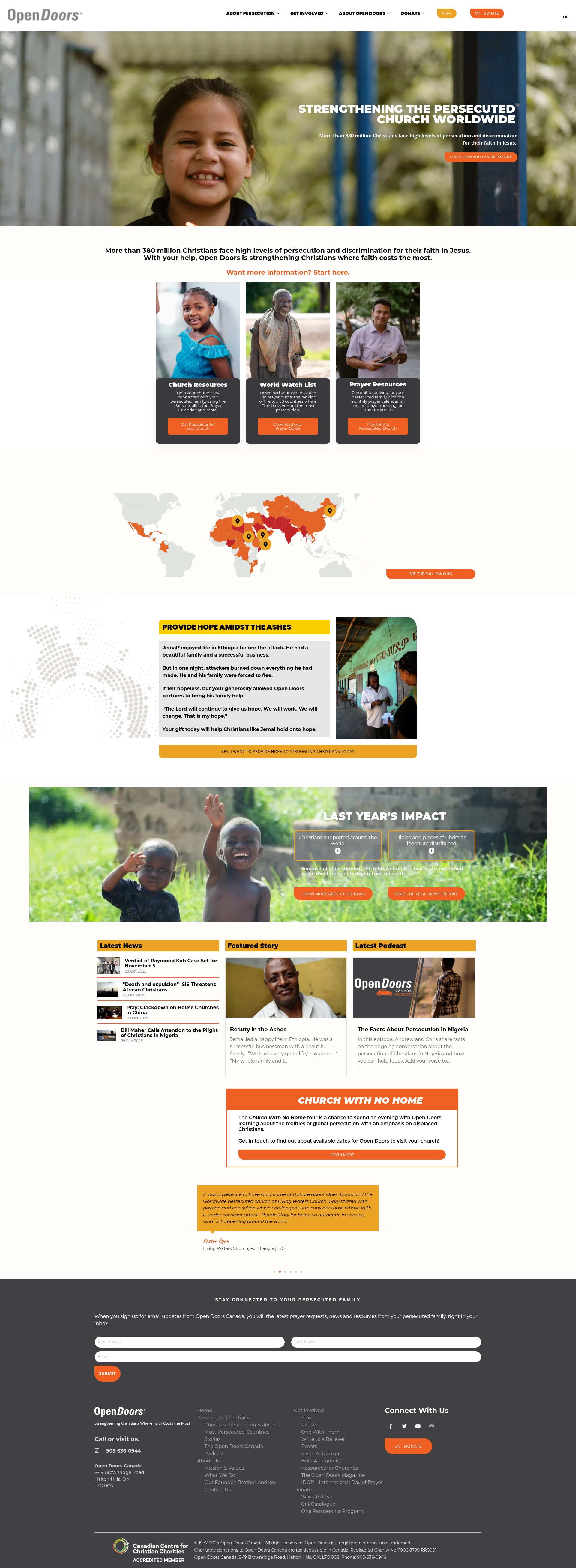 Screenshot of opendoorscanada.org