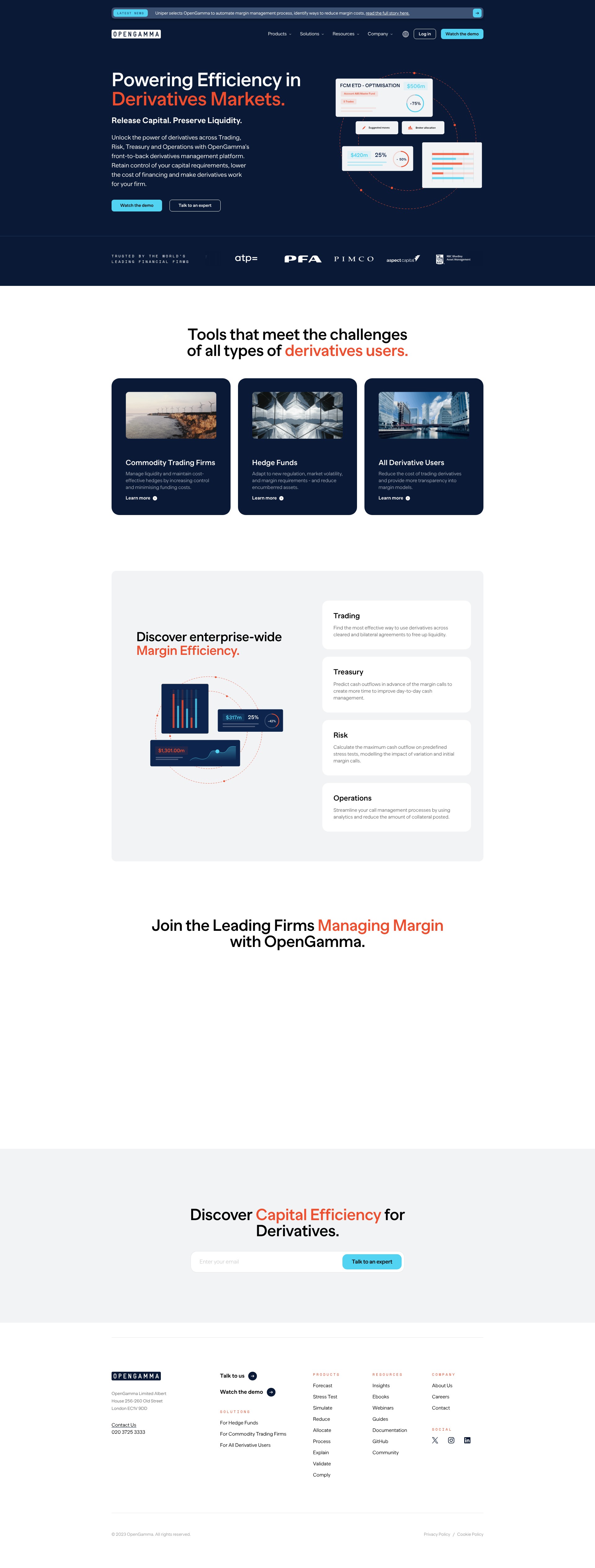 Screenshot of opengamma.com
