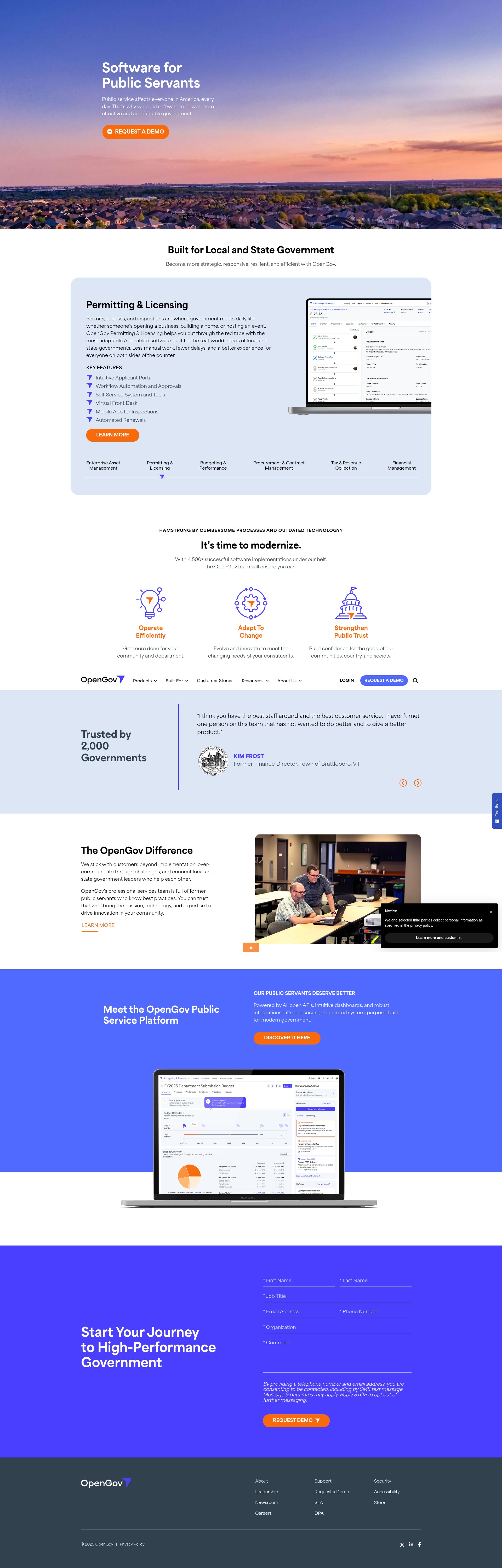Screenshot of opengov.com