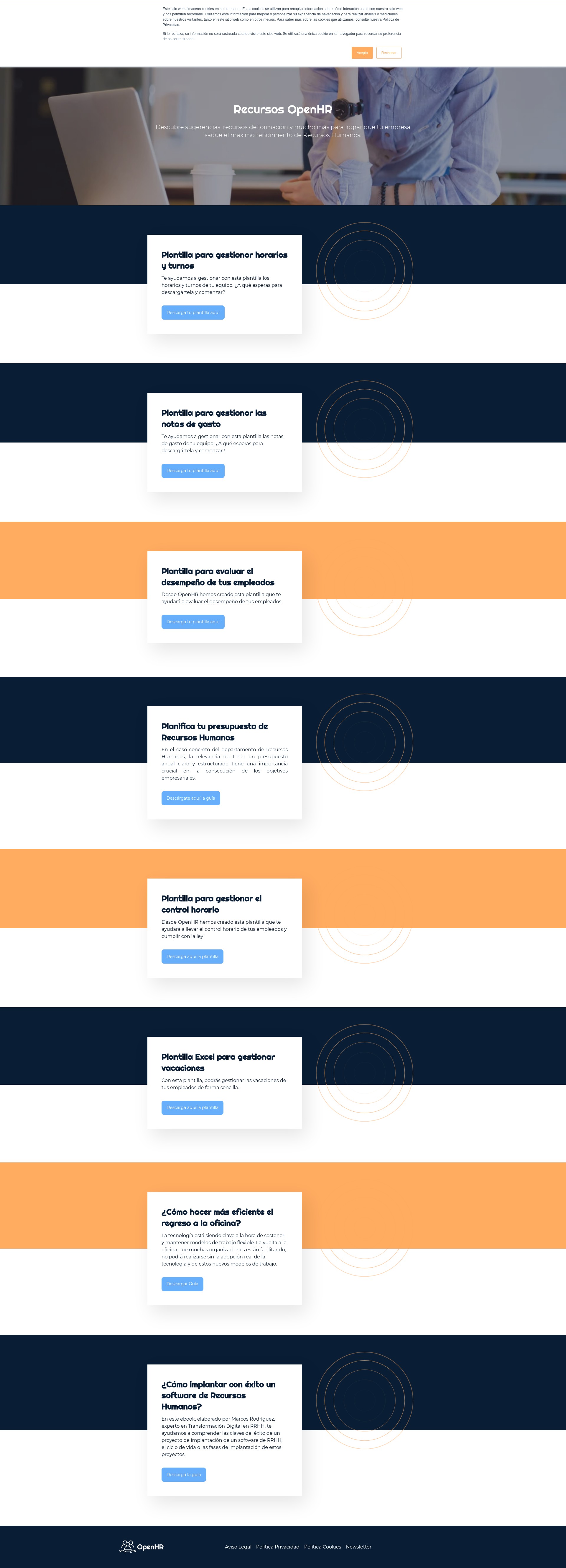 Screenshot of openhr.cloud