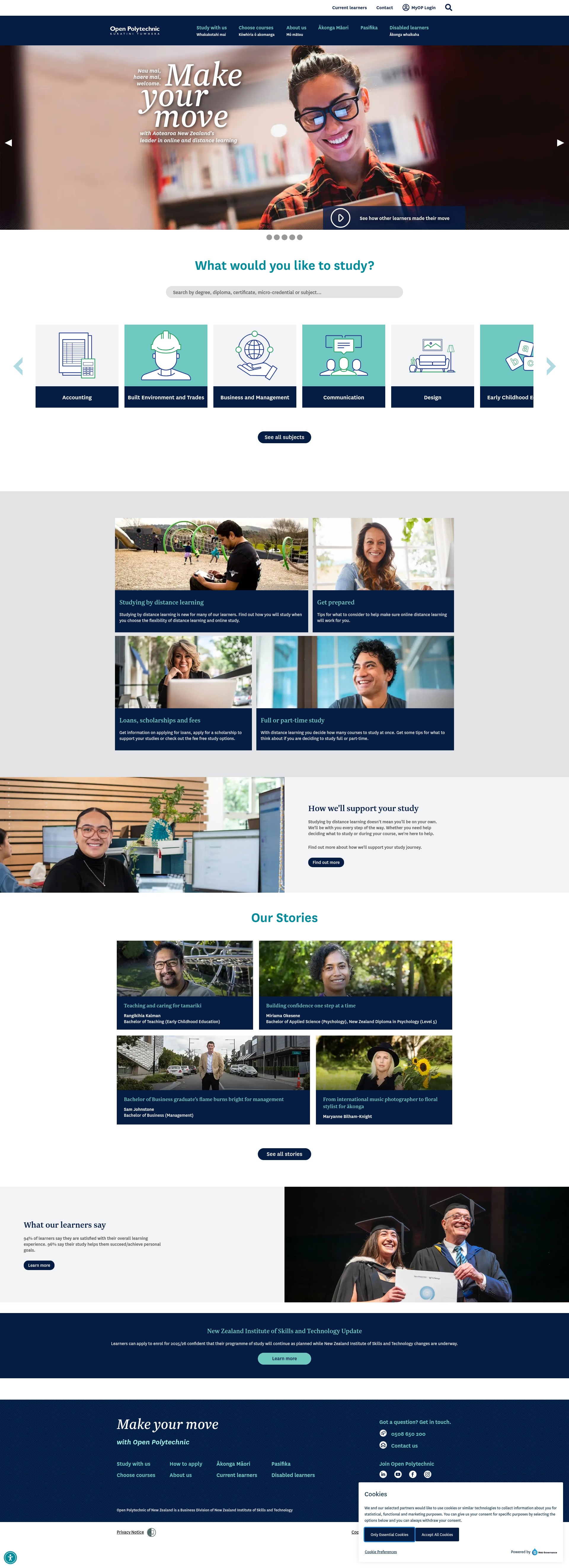 Screenshot of openpolytechnic.ac.nz