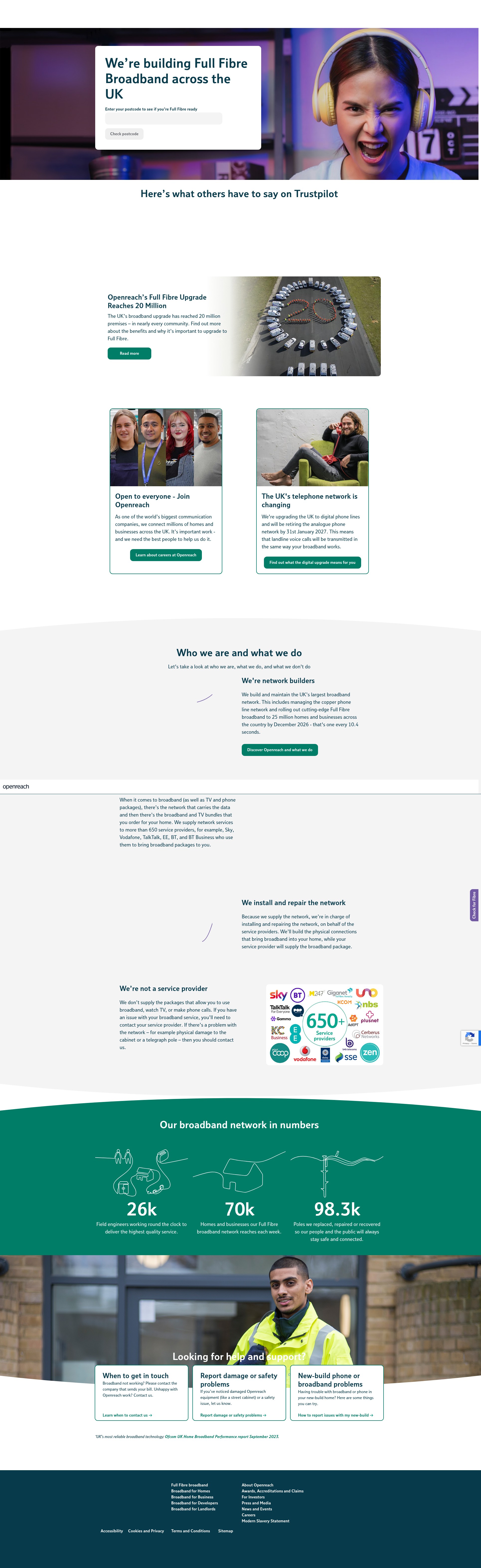 Screenshot of openreach.com