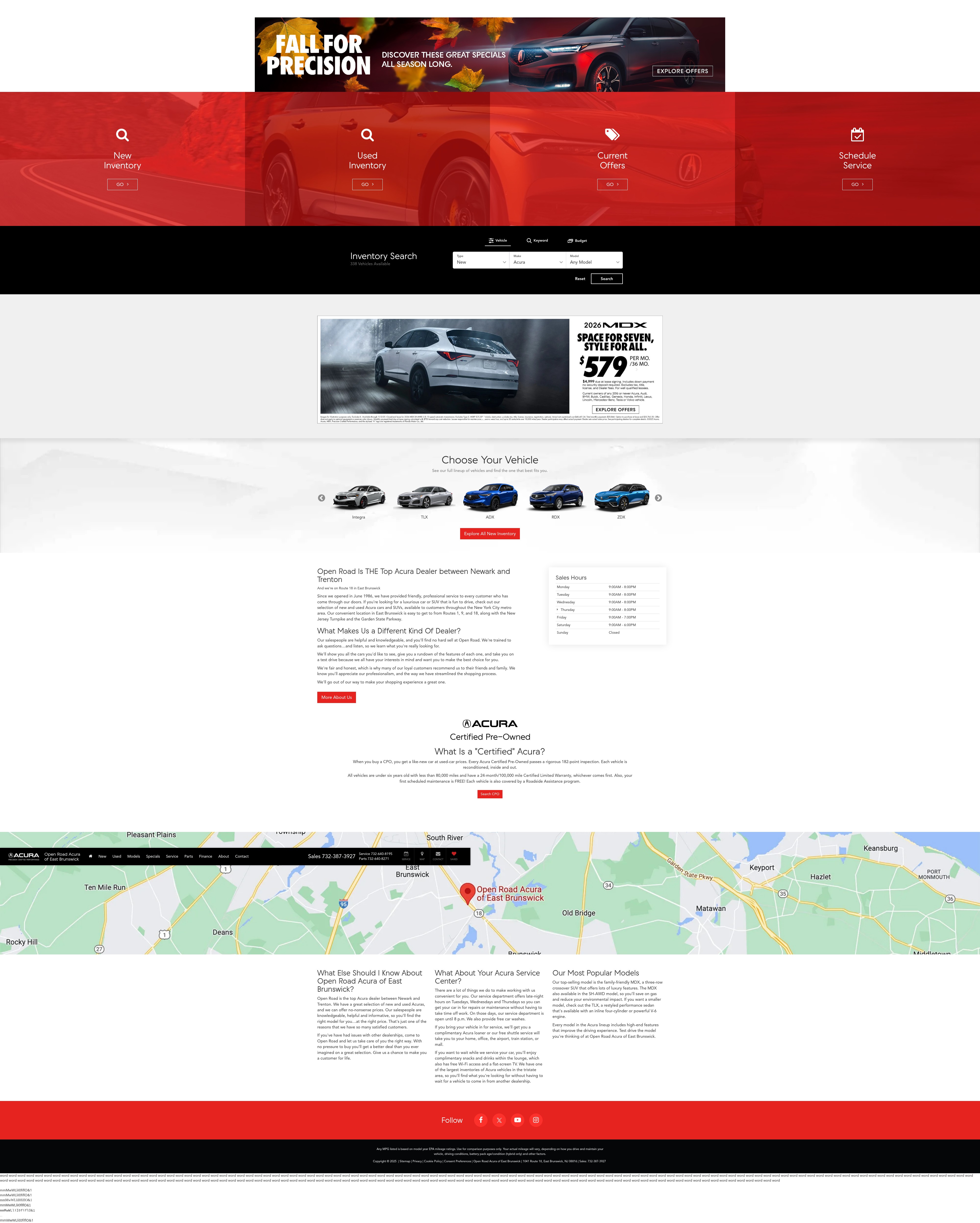 Screenshot of openroadacuraofeastbrunswick.com