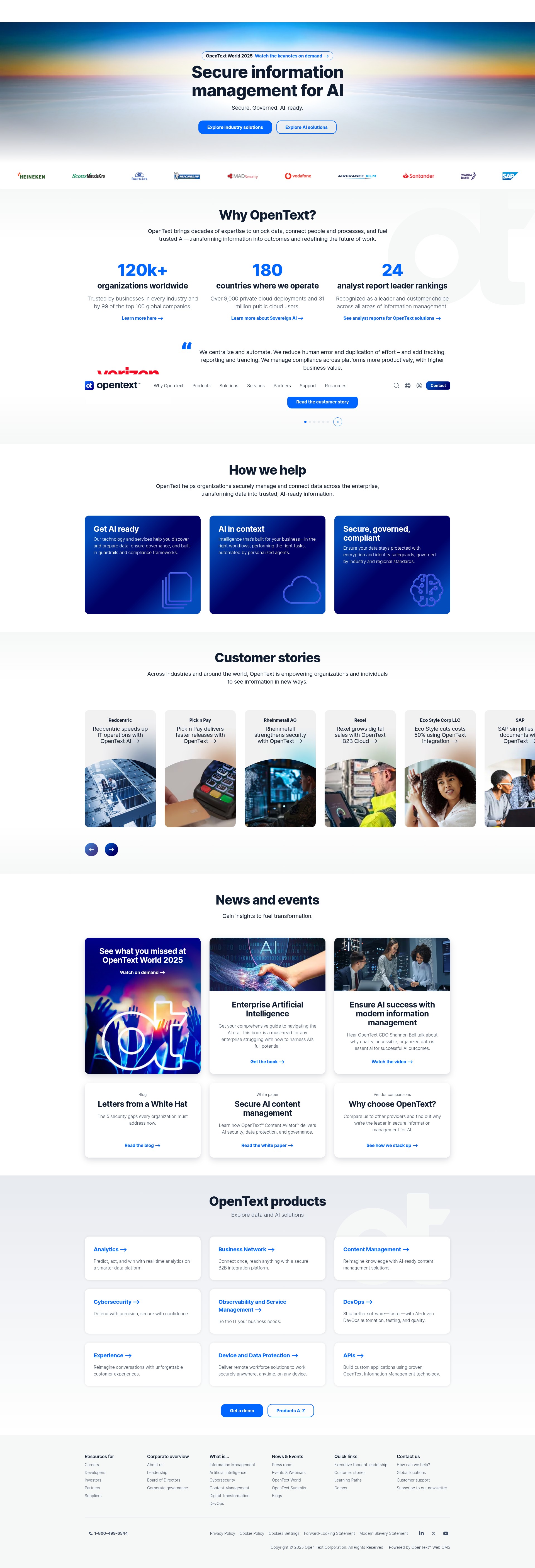 Screenshot of opentext.com