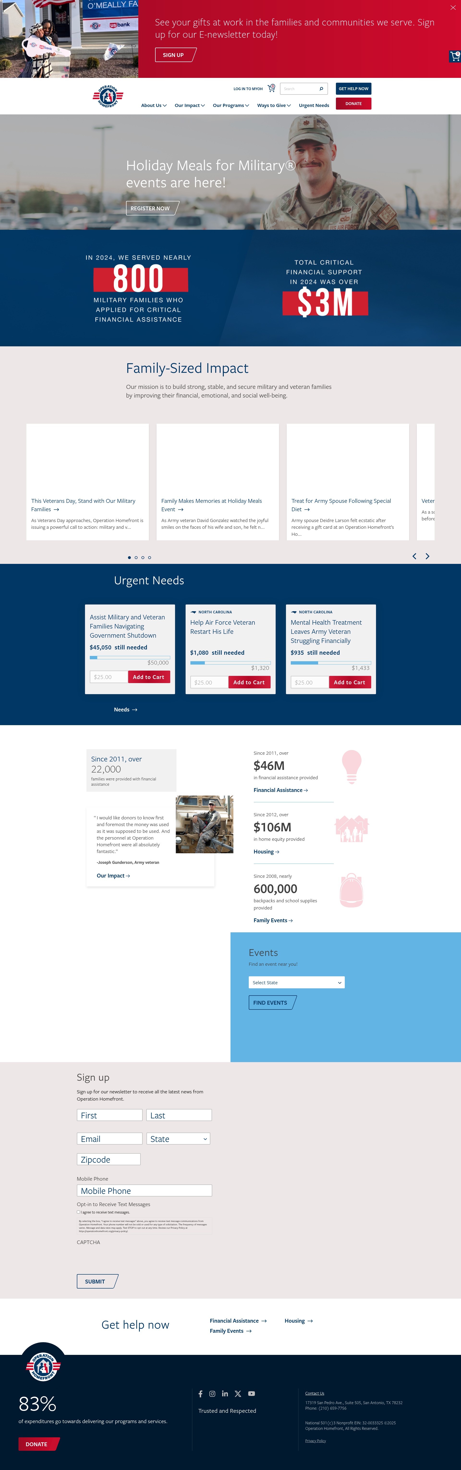 Screenshot of operationhomefront.org