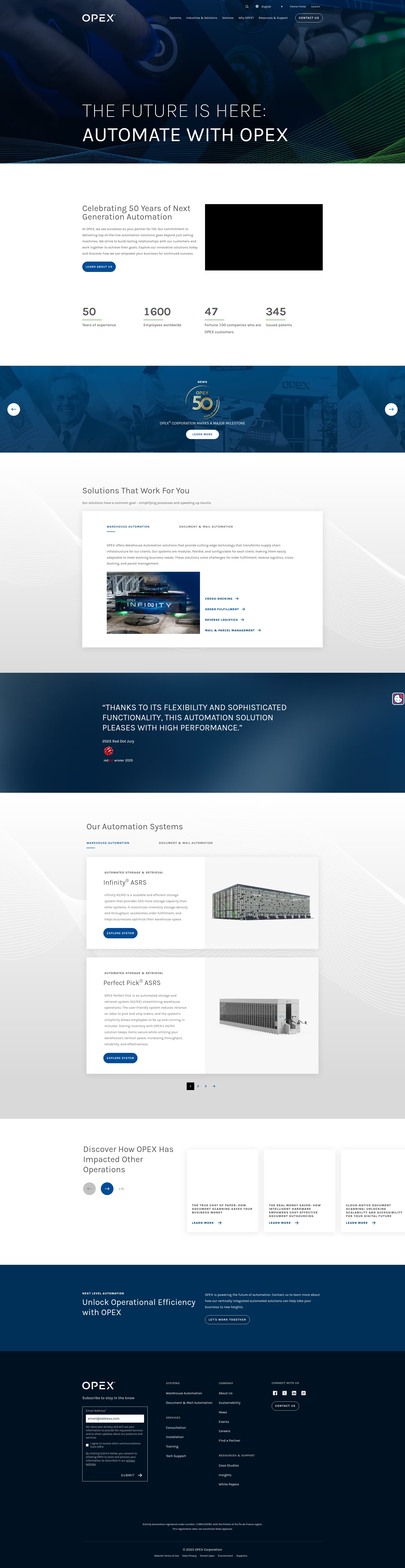 Screenshot of opex.com