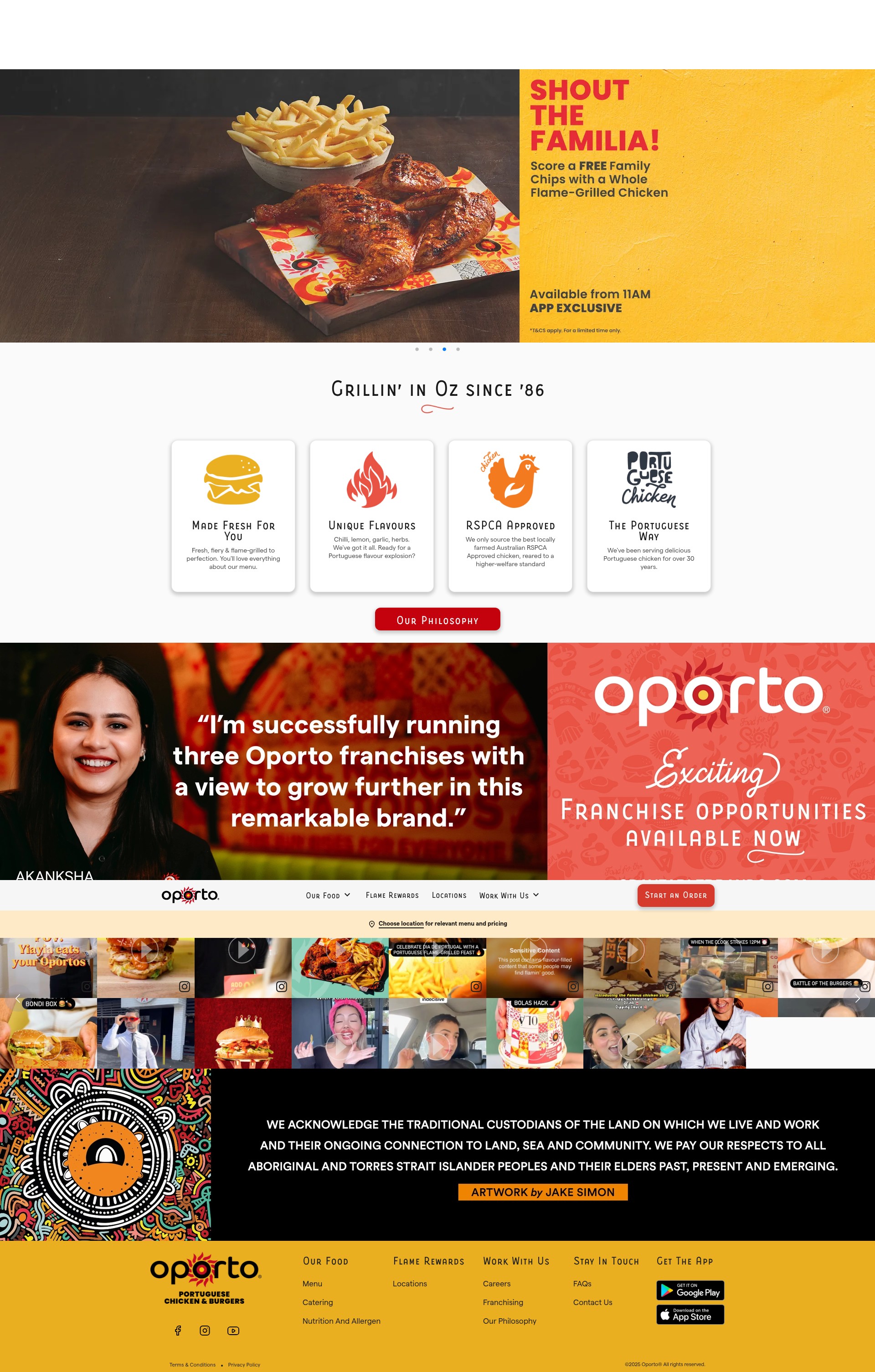Screenshot of oporto.com.au