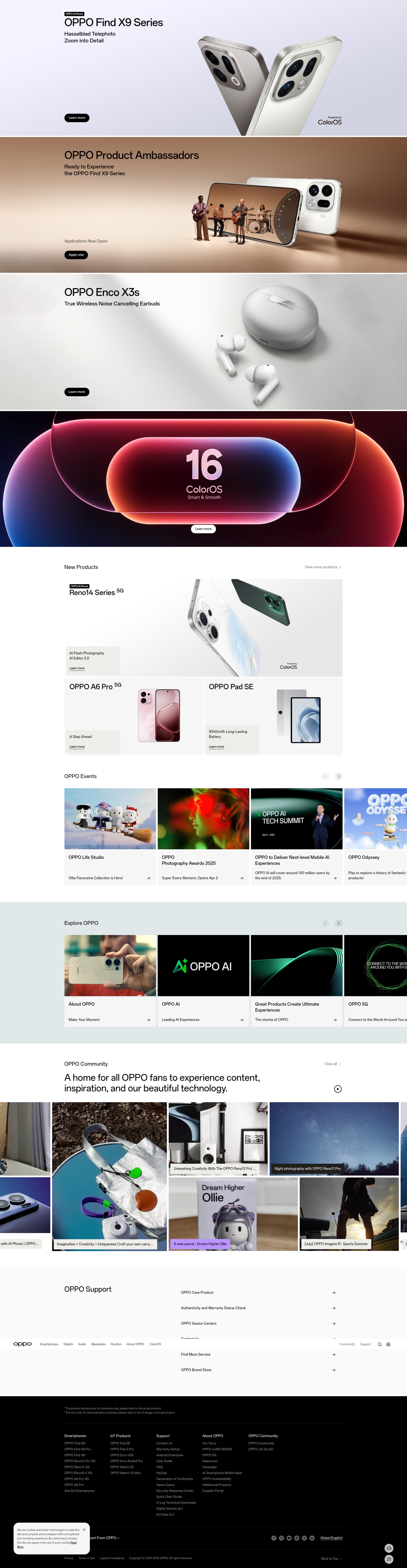 Screenshot of oppo.com