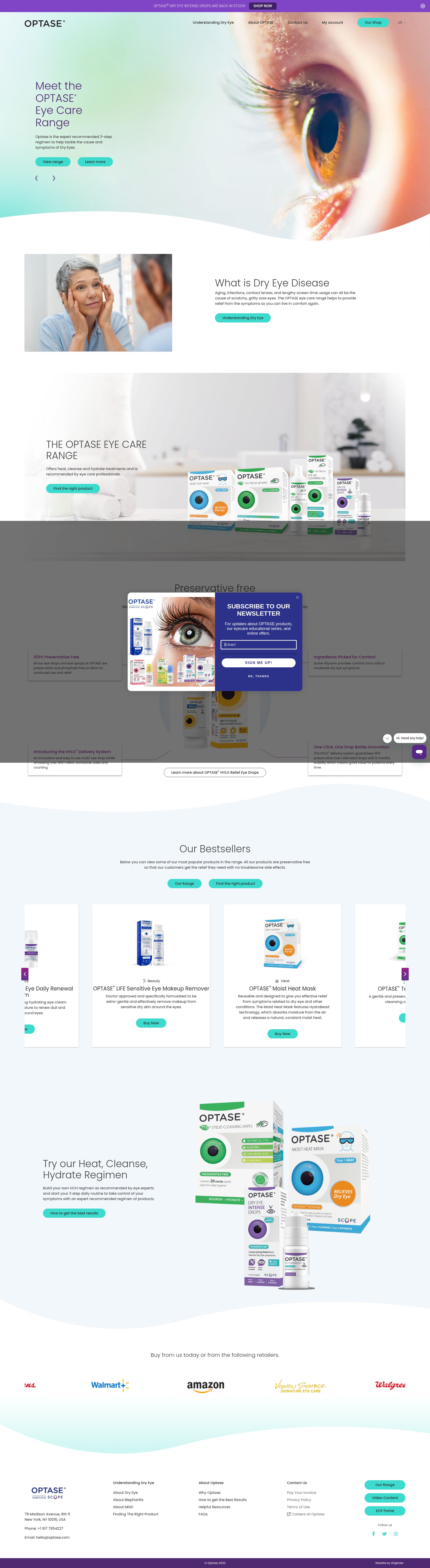 Screenshot of optase.com