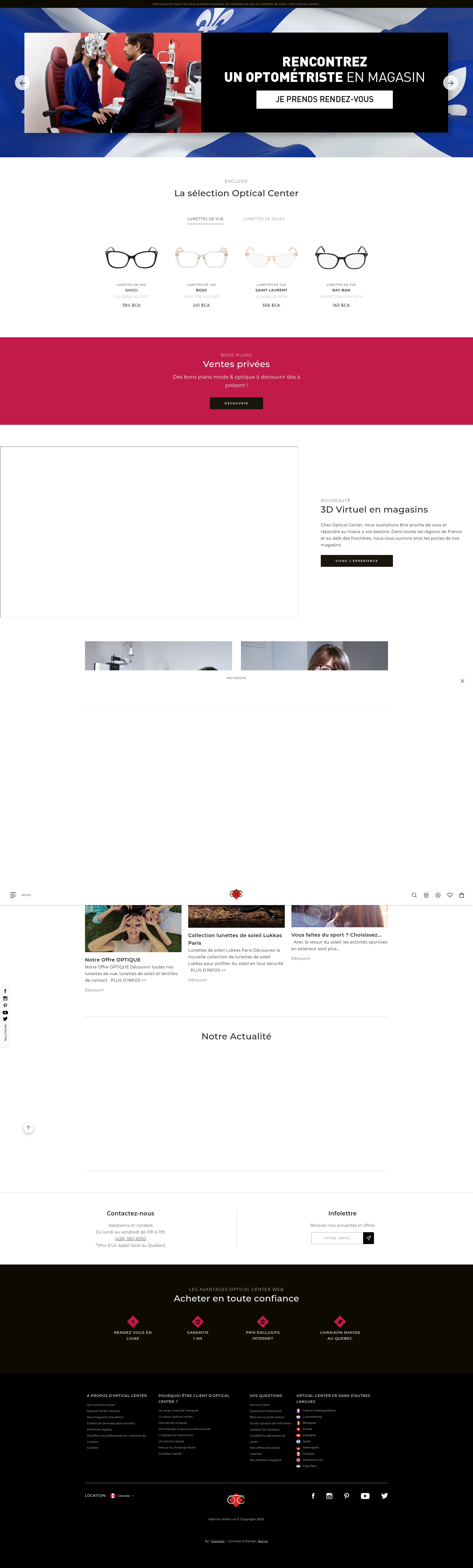 Screenshot of optical-center.ca