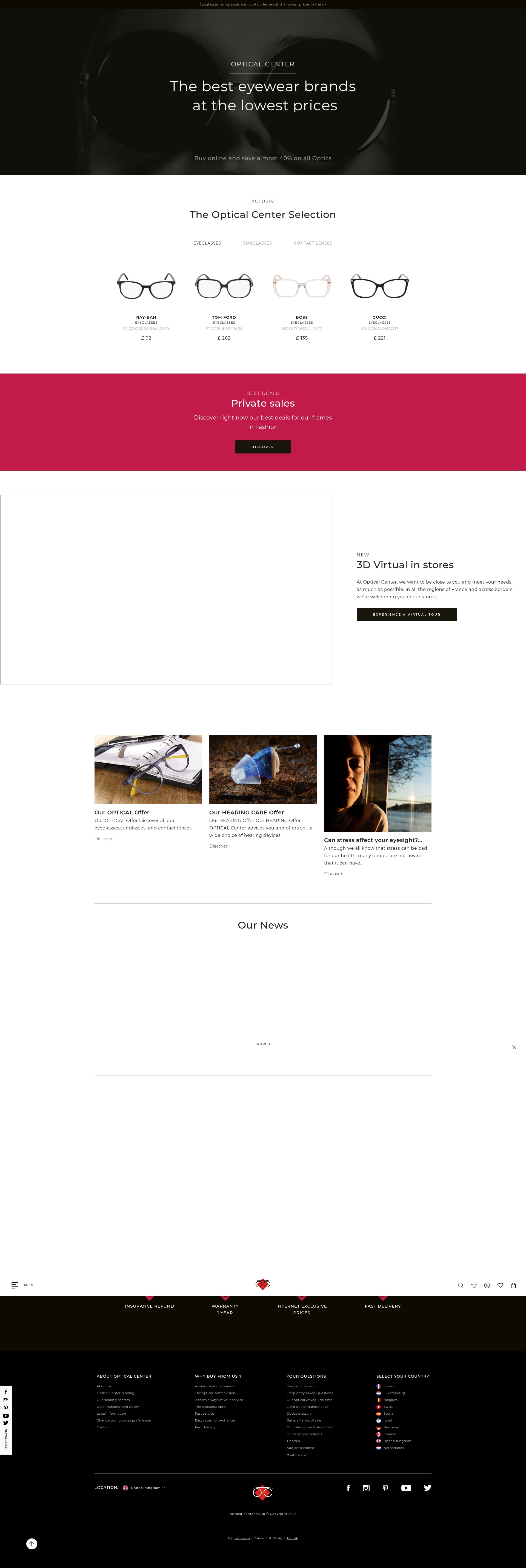 Screenshot of optical-center.co.uk