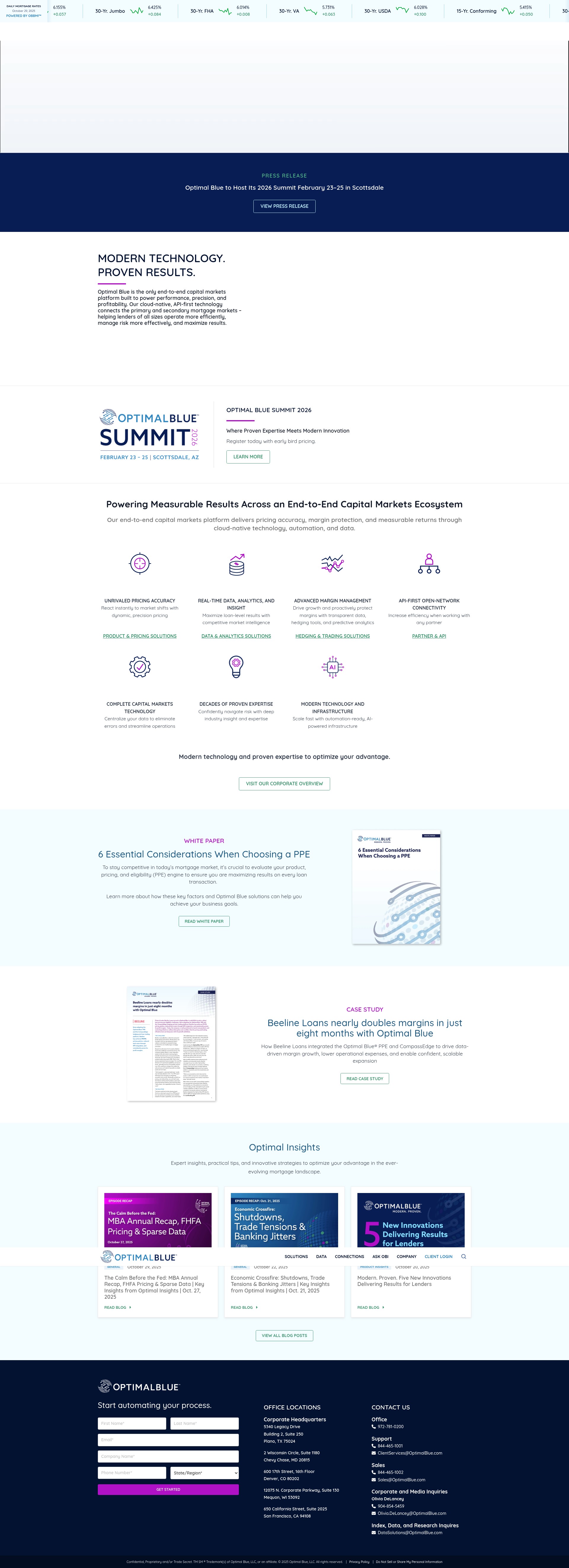 Screenshot of optimalblue.com