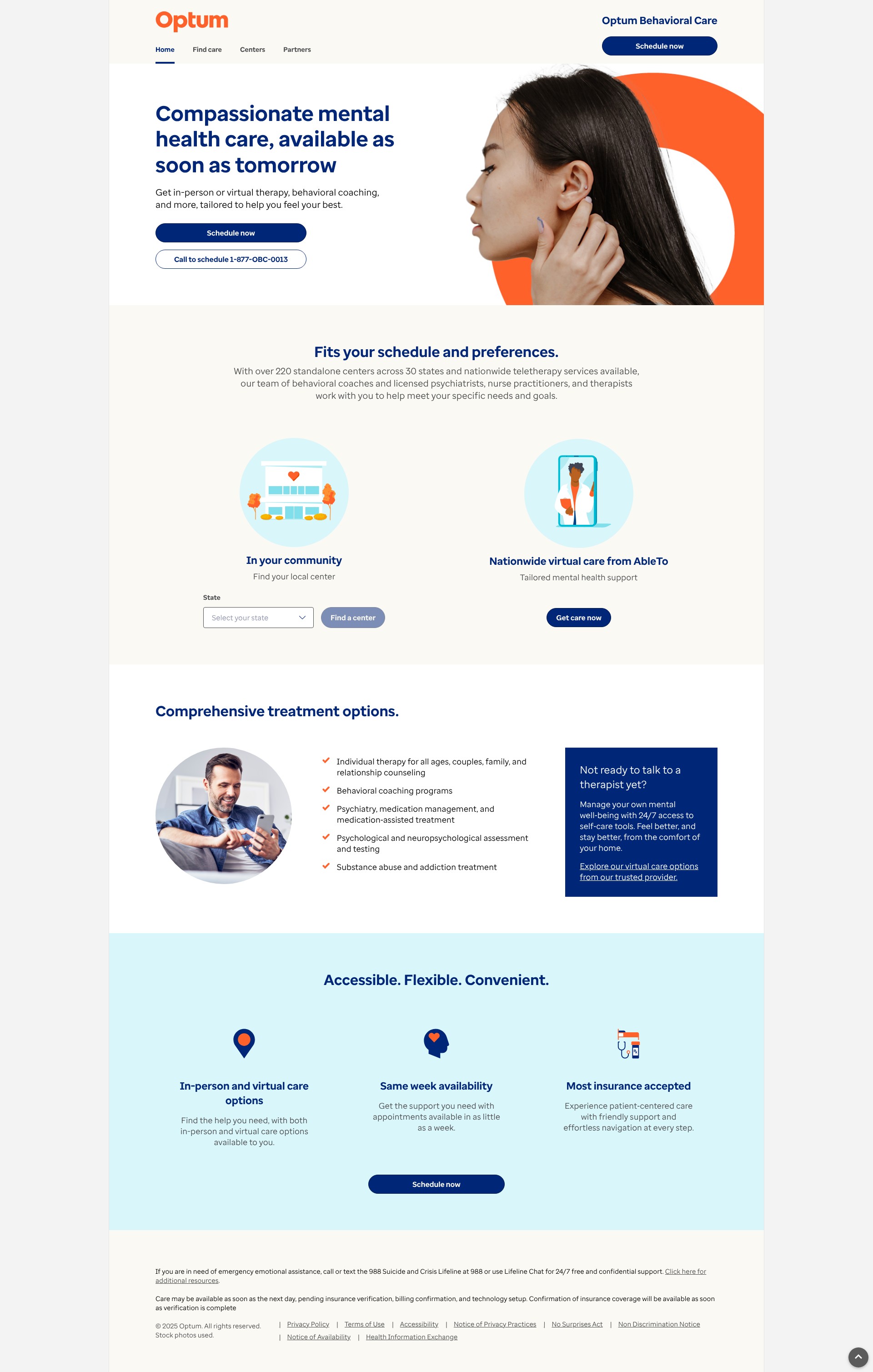 Screenshot of optumbhcare.com