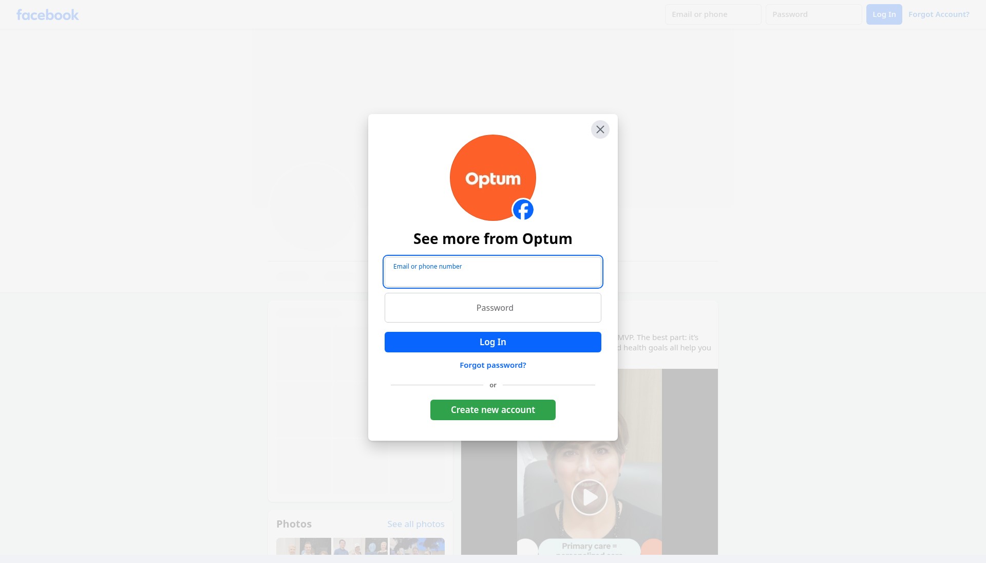 Screenshot of optumcare.com