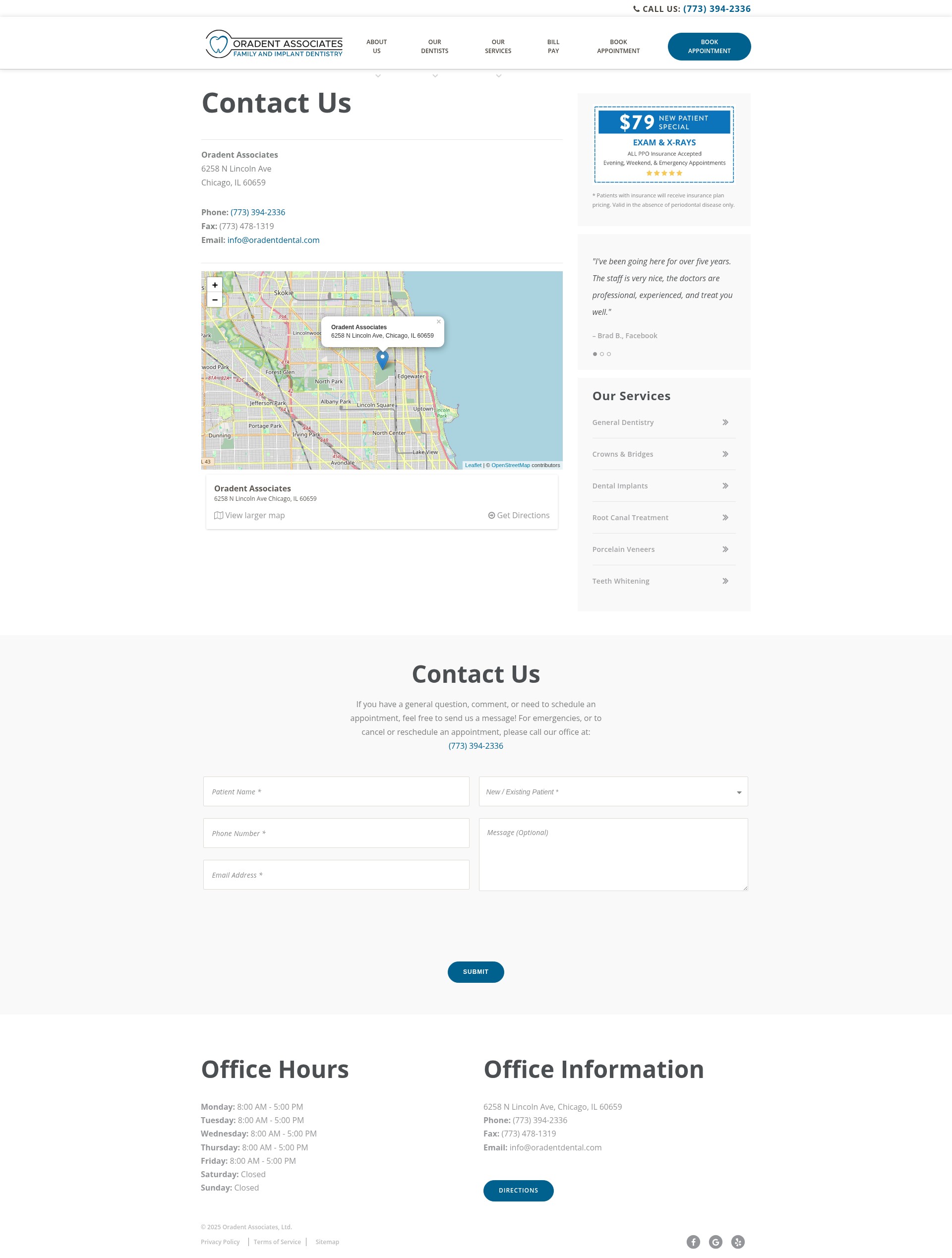 Screenshot of oradentdental.com