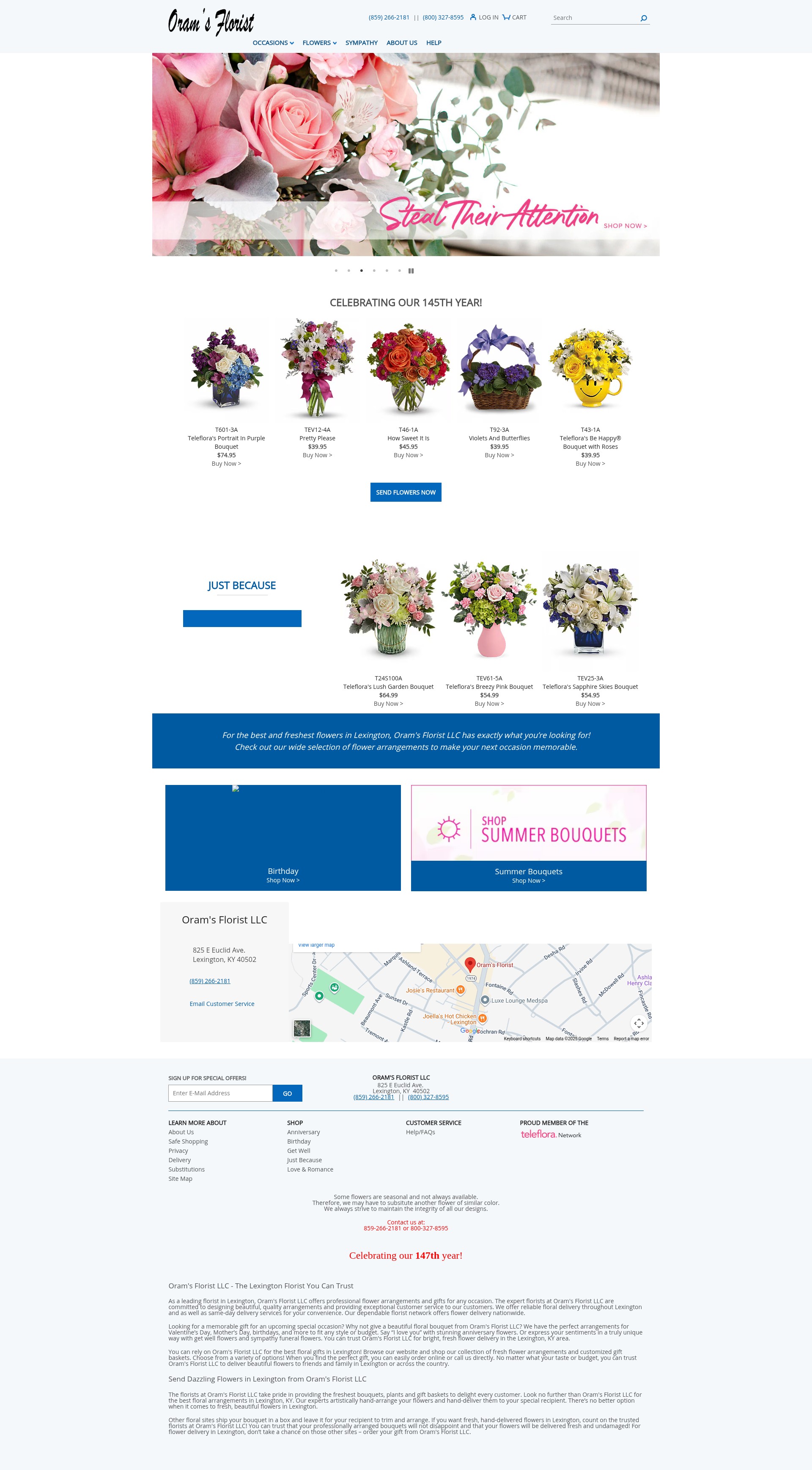 Screenshot of oramflowers.com