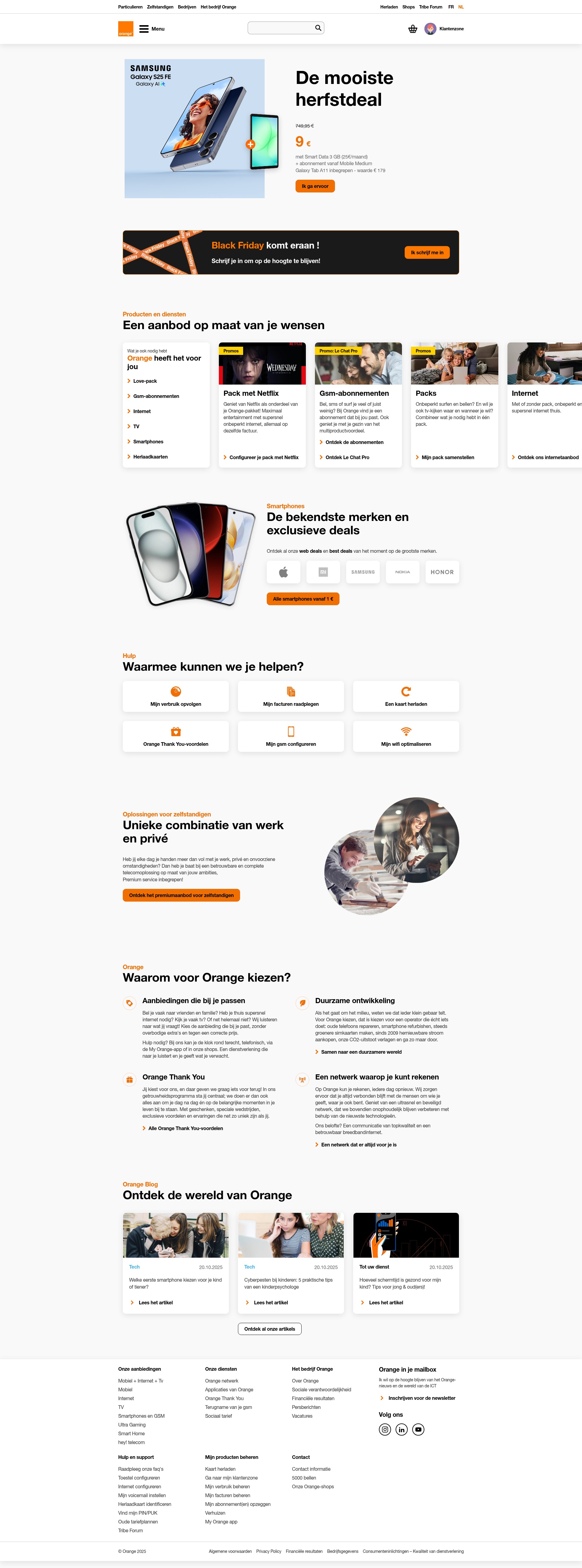 Screenshot of orange.be