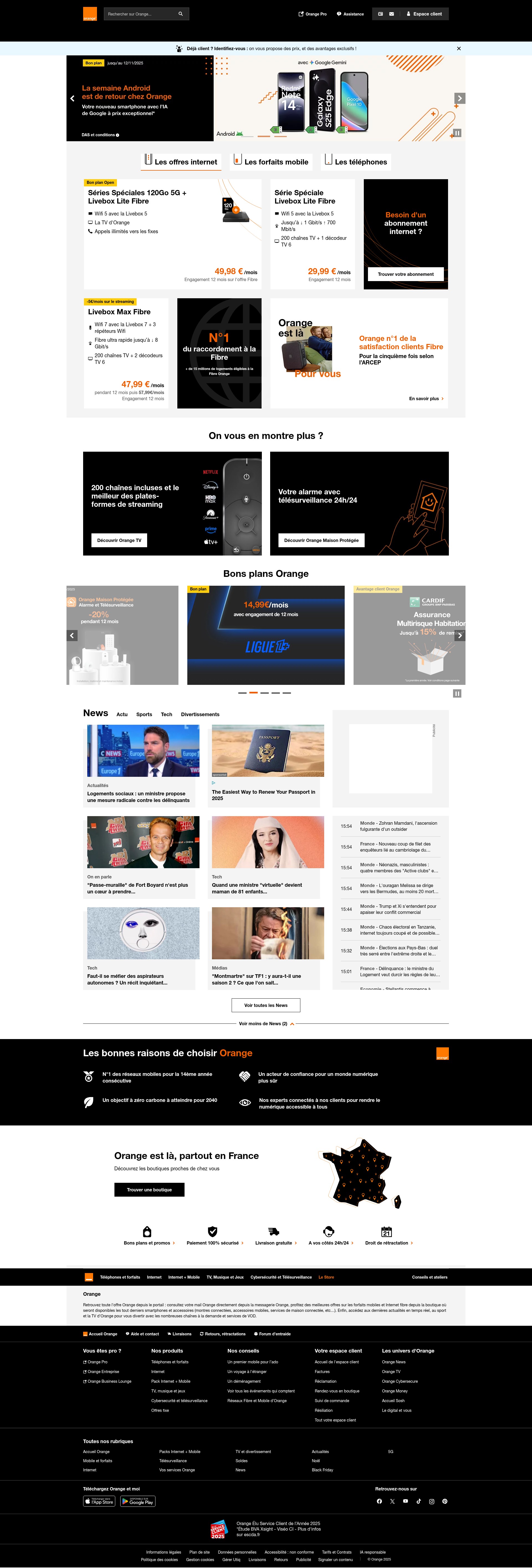 Screenshot of orange.fr