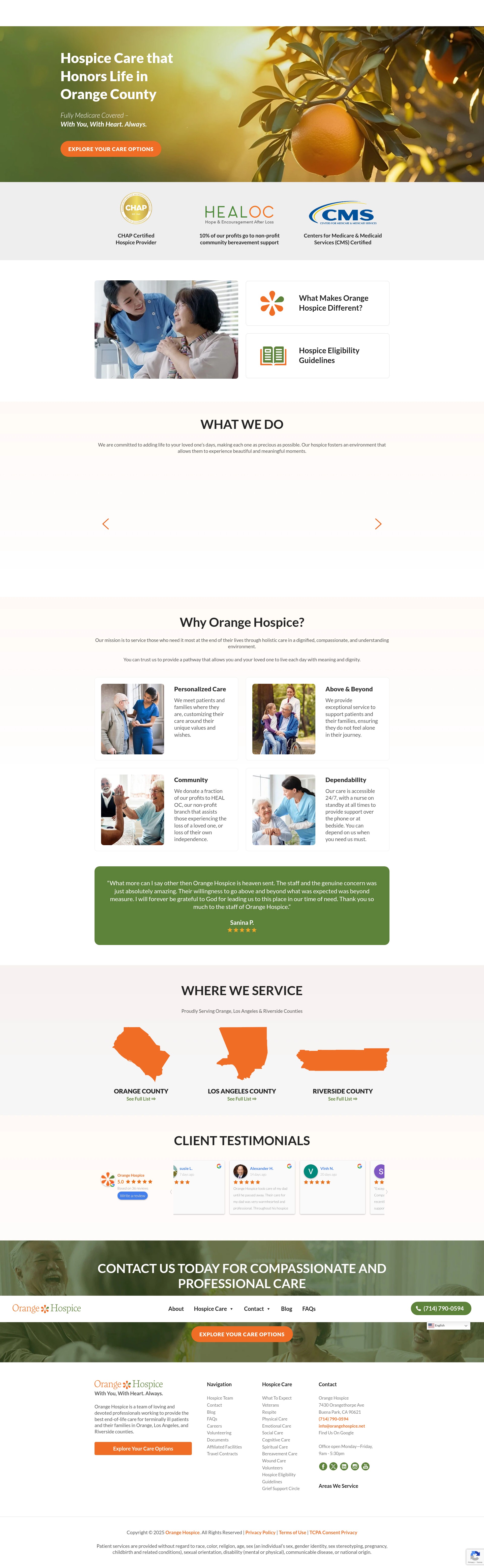 Screenshot of orangehospice.net