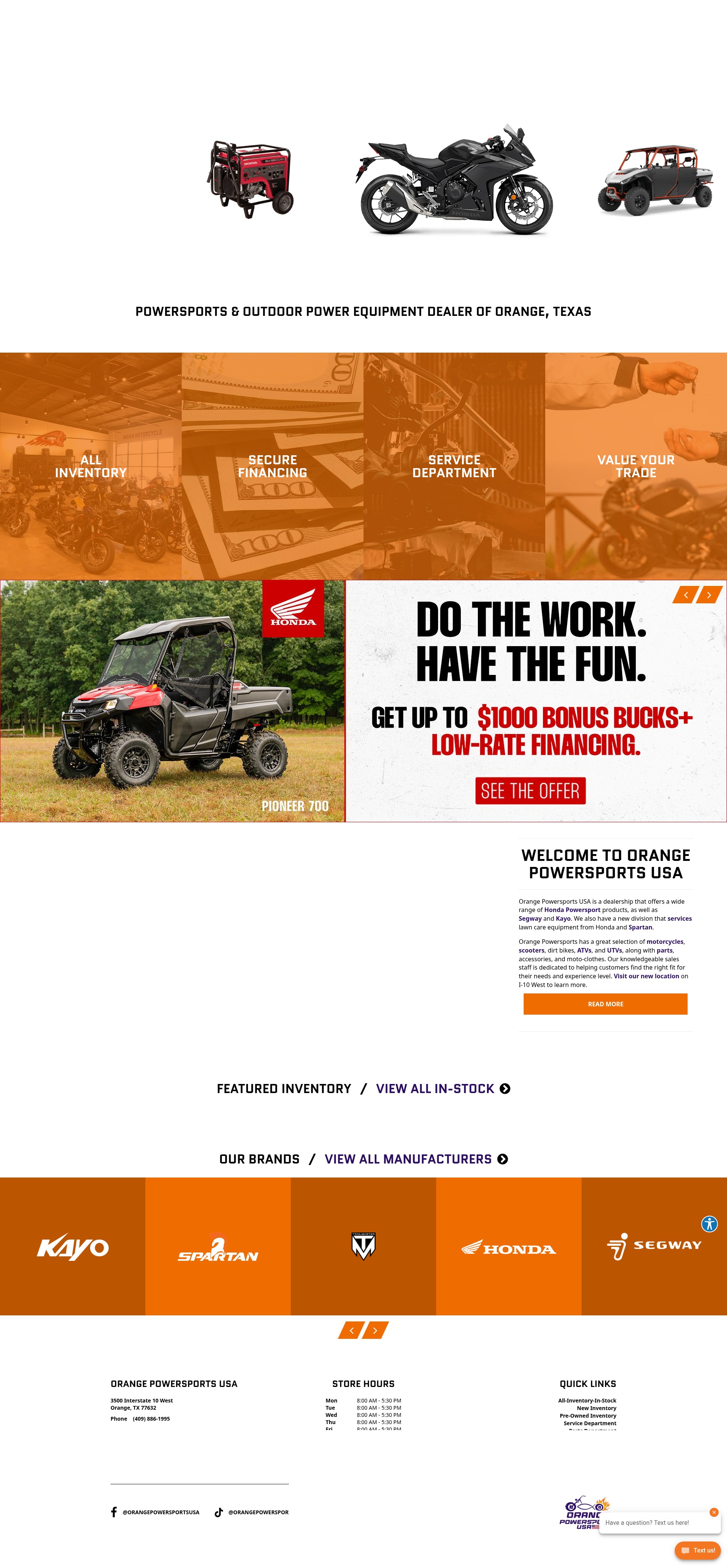 Screenshot of orangepowersportsusa.com