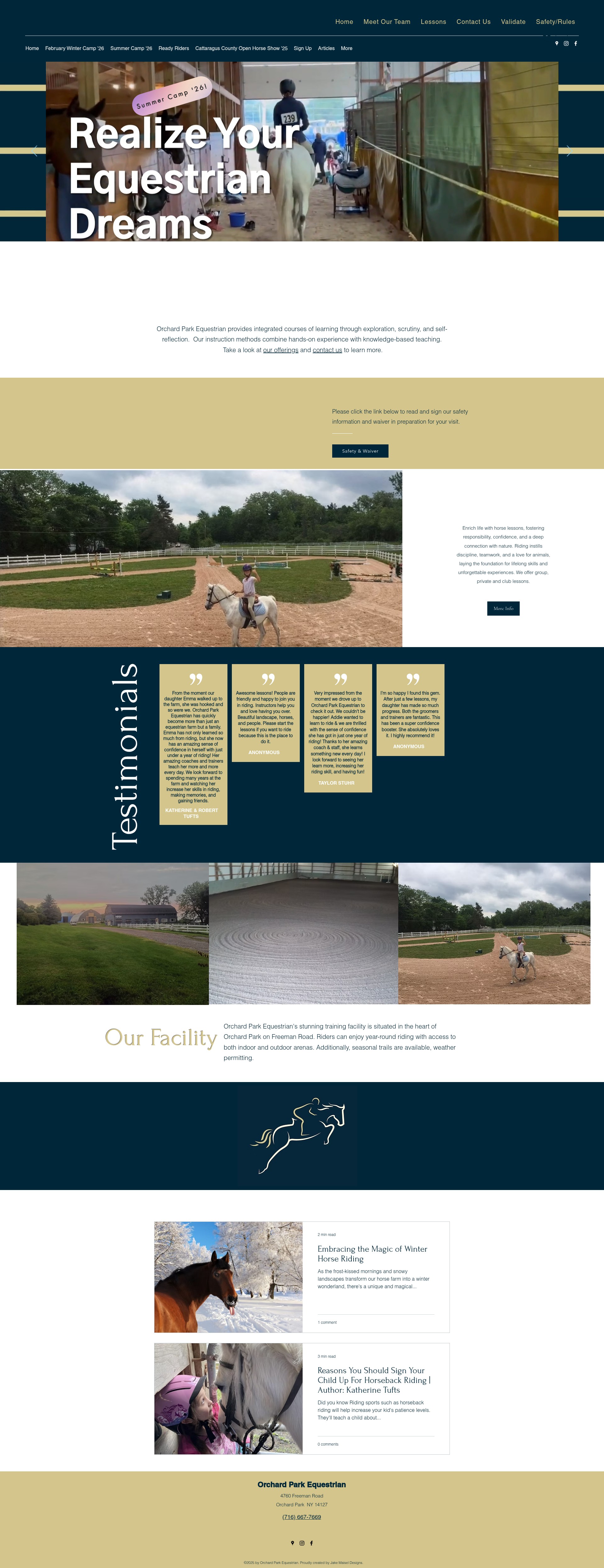 Screenshot of orchardparkequestrian.com