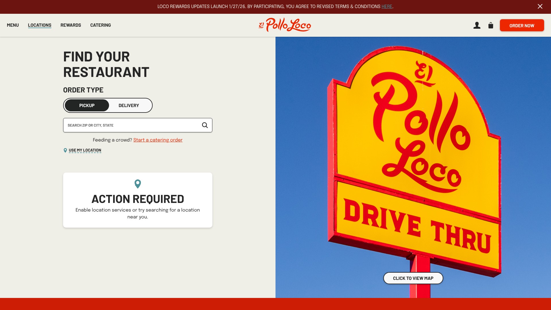 Screenshot of order.elpolloloco.com