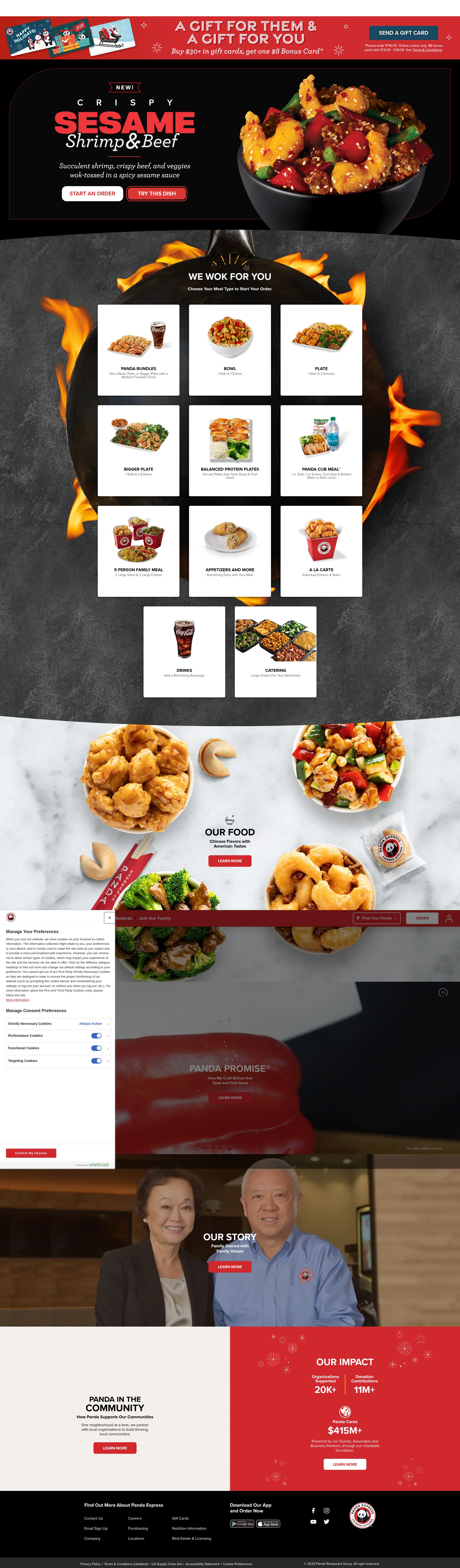 Screenshot of order.pandaexpress.com